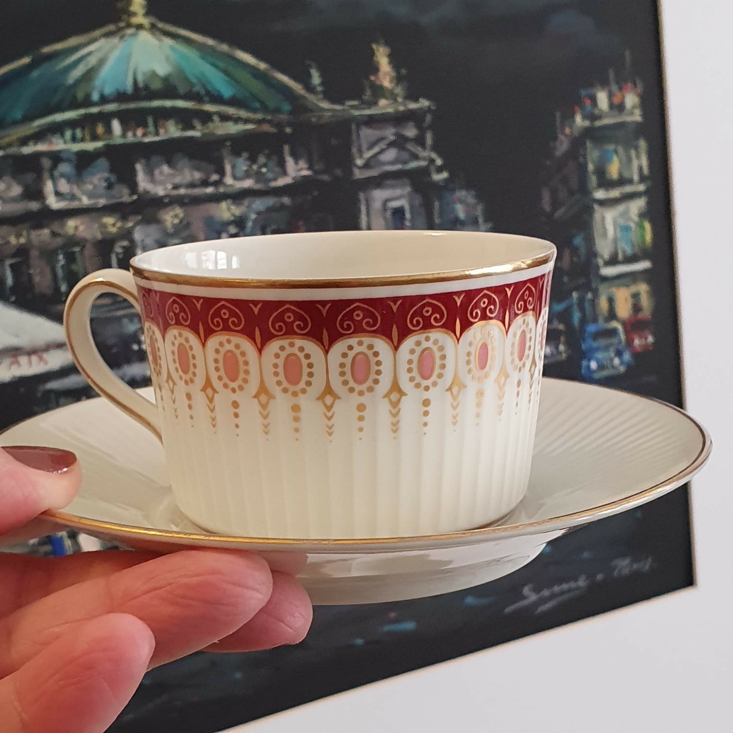 Conjunto para café e chá em porcelana argentina Verbano, 29 peças. Primeiríssima qualidade, impecável!