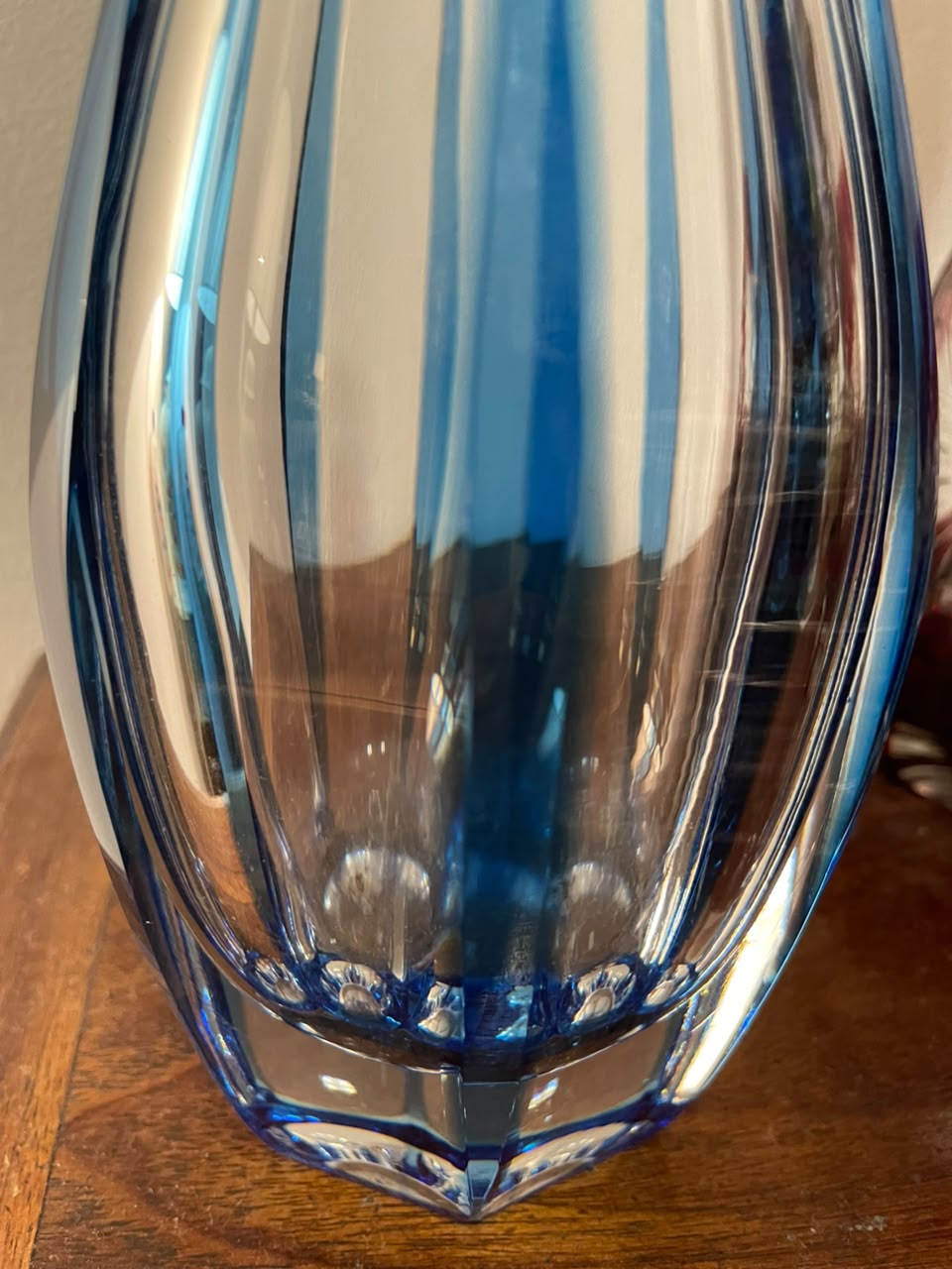 Vaso em cristal double Strauss em azul 