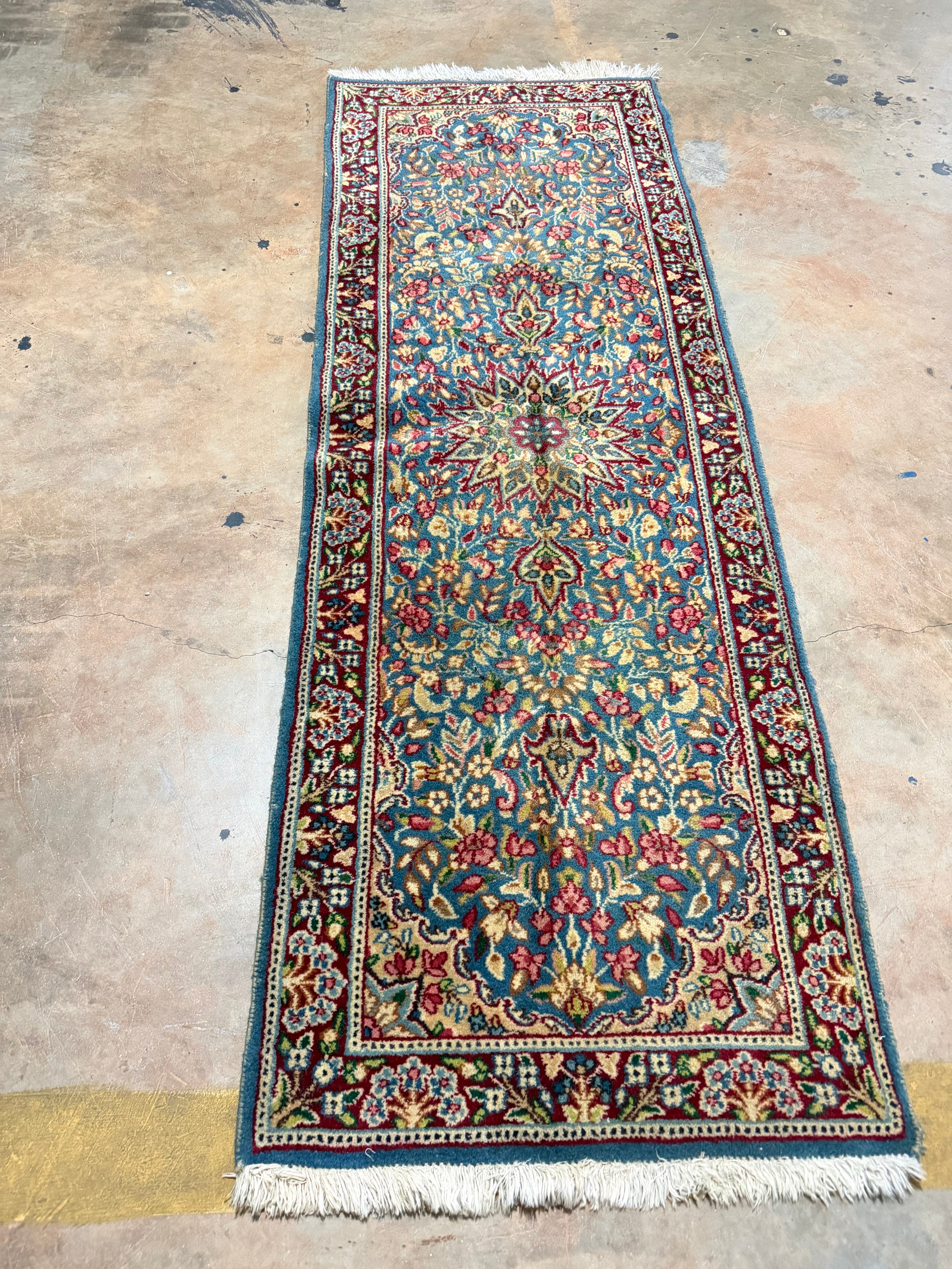 legítima passadeira kirman flower persa 1,79 x 0,63m