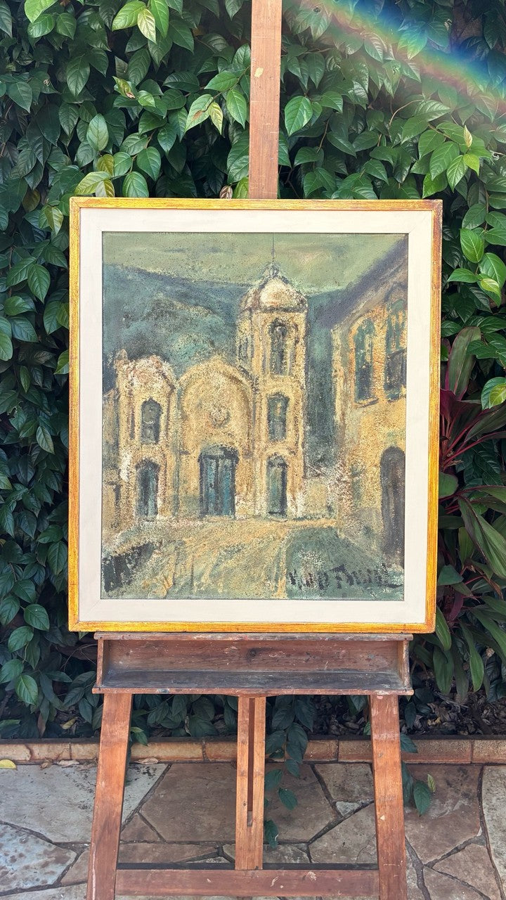Quadro Pintura de Igreja em Técnica Mista