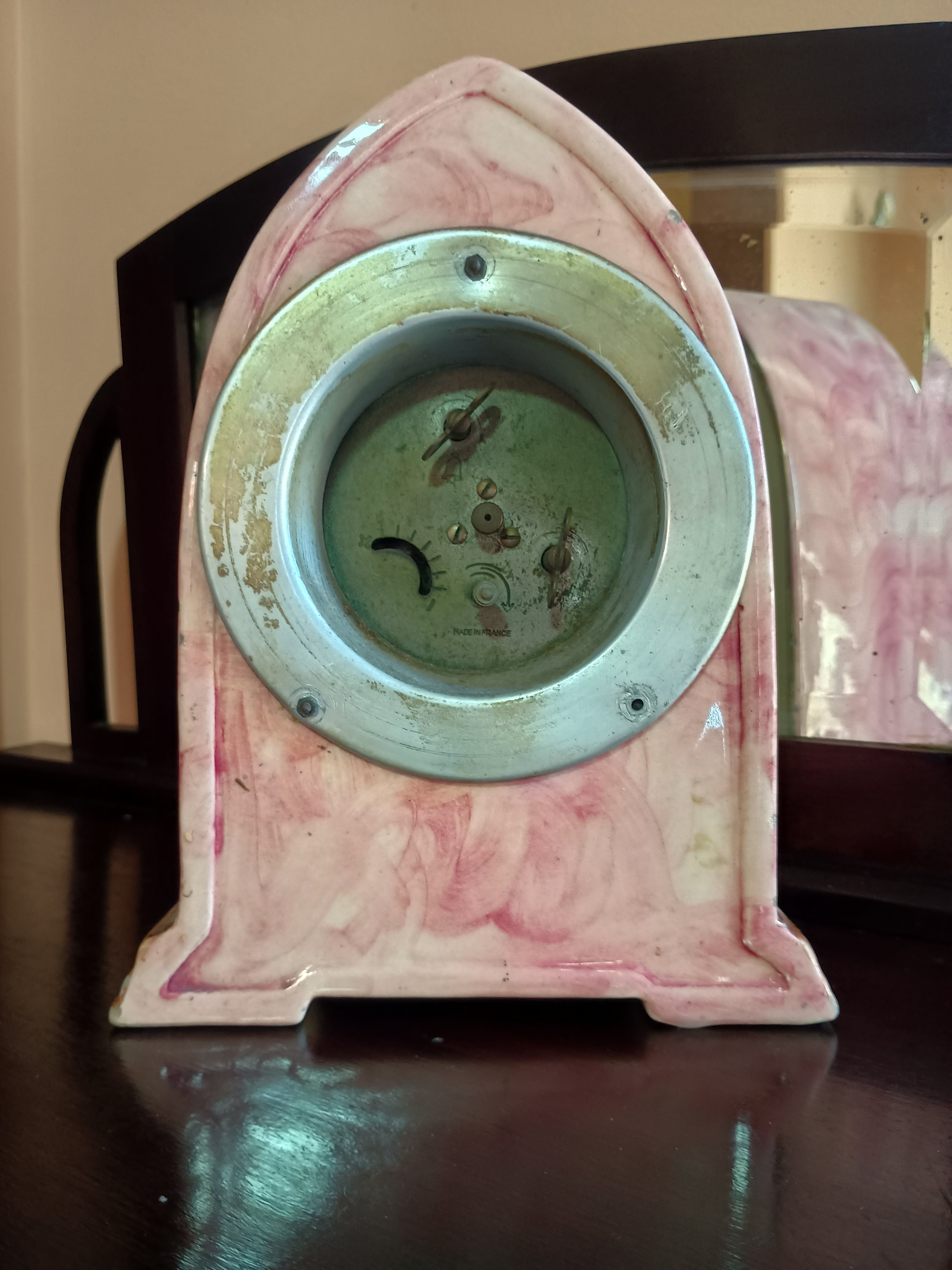RELÓGIO DE MESA FRANCÊS BETHIC – FAIANÇA ART DÉCO – DÉCADA DE 1930/40