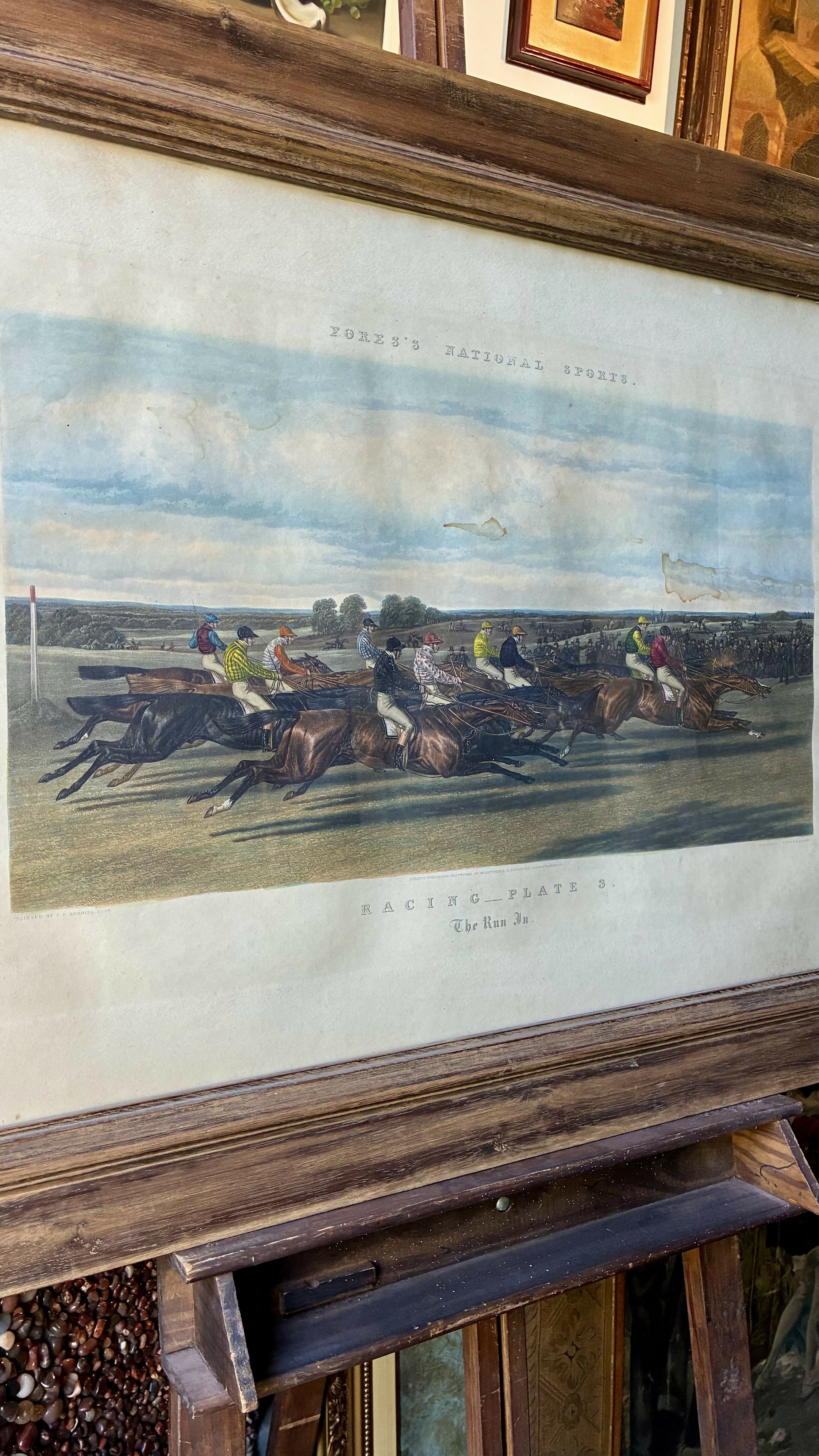 Quadro Gravura Antiga – Corrida de Cavalos