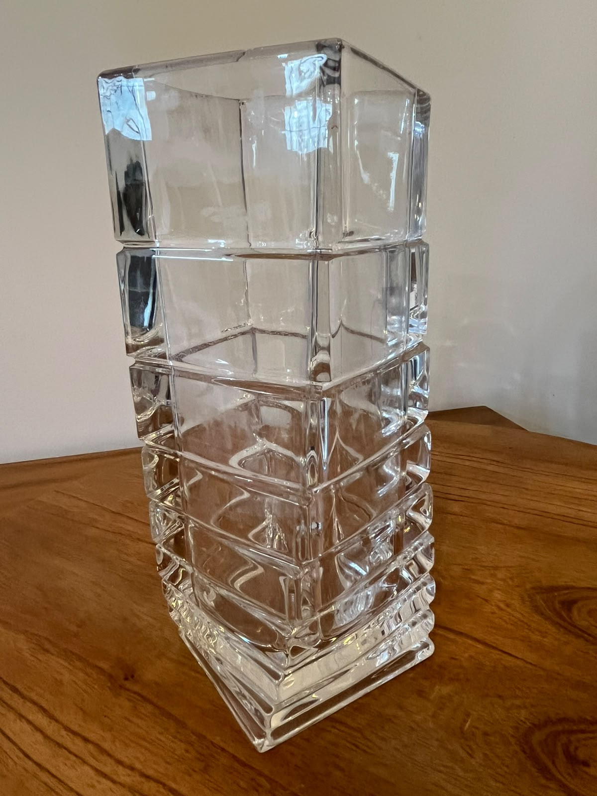 Vaso Rosenthal Studio-Linie em cristal em formato quadrangular – Alemanha – 22,5 cm