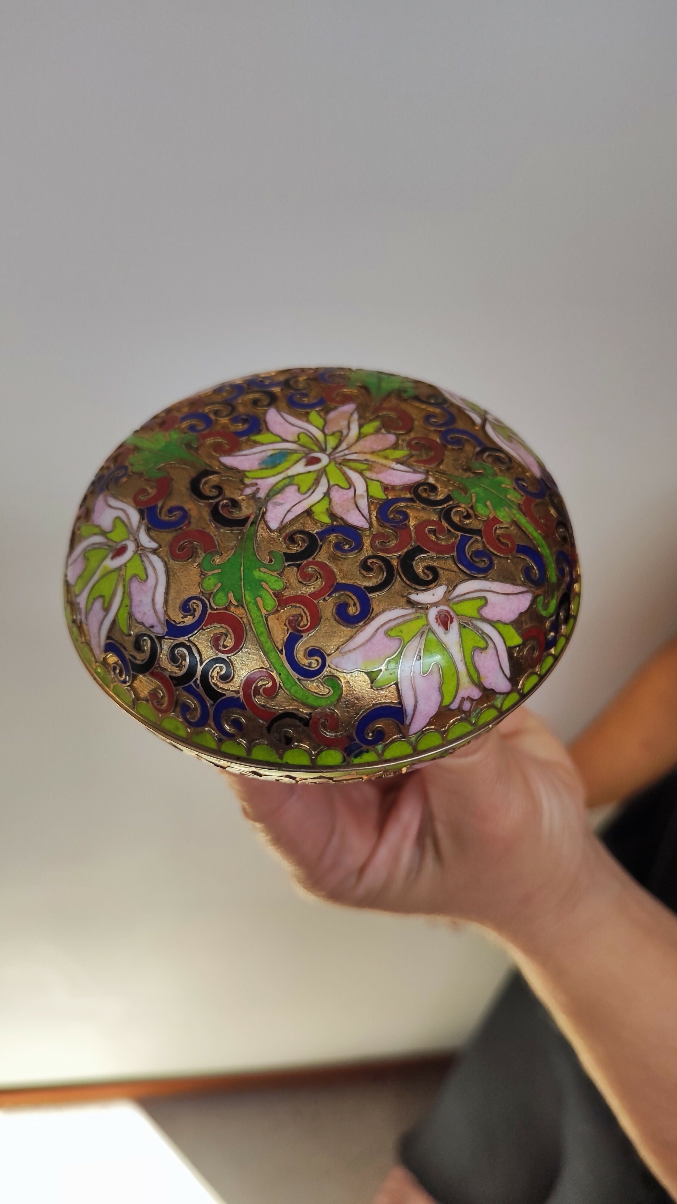 Par de Adornos em Cloisonné