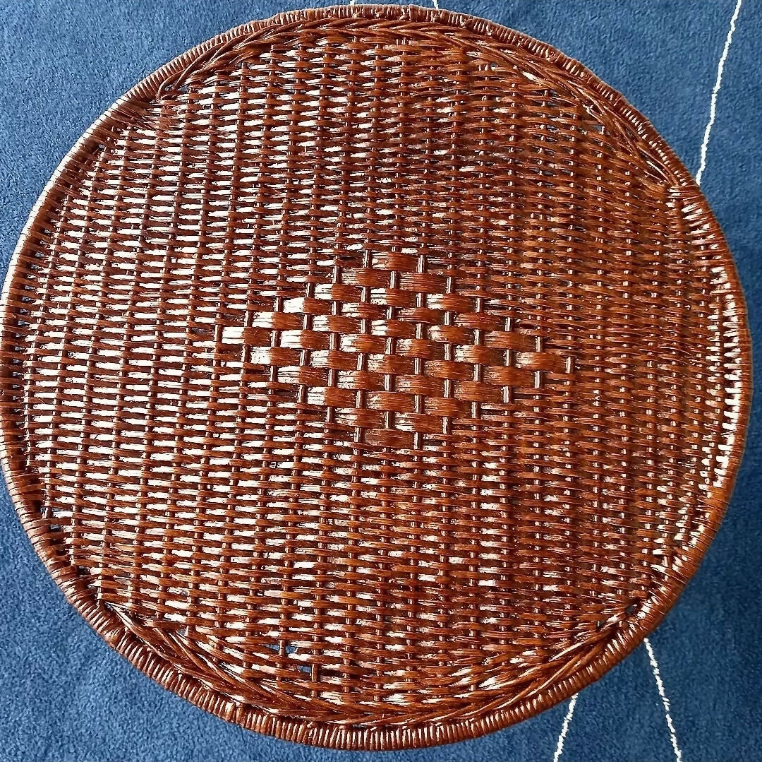 MESA AUXILIAR EM FERRO E JUNCO ANOS 50