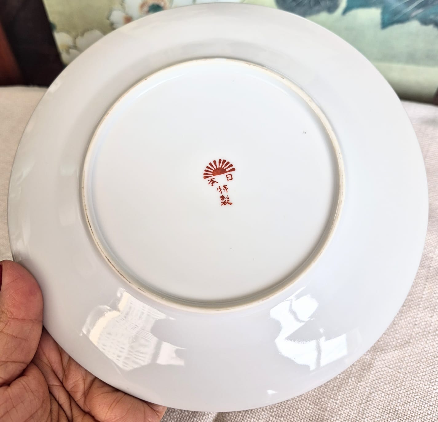 Conjunto de 6 pratos de sobremesa em porcelana japonesa Kutani,  da década de 30. Incríveis e perfeitos!