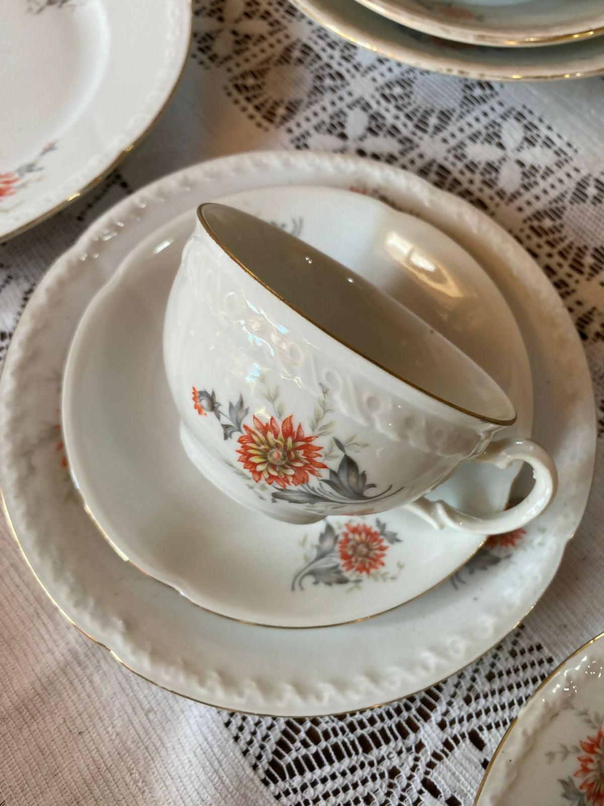 Jogo de chá e jantar em porcelana clássica Tcheca (130 peças)