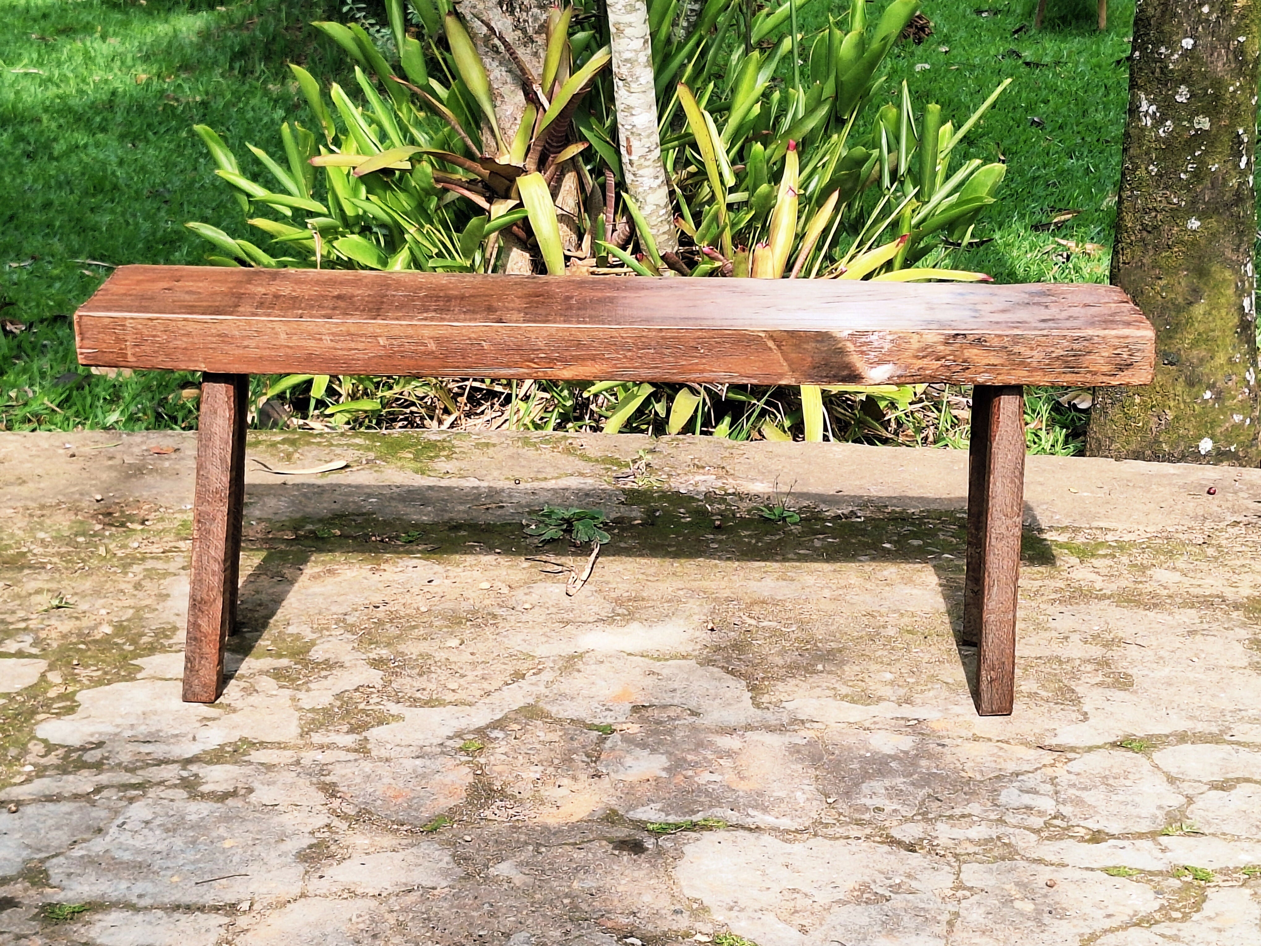 Banco de Dormente Rústico Madeira Maciça Garimpo Mineiro