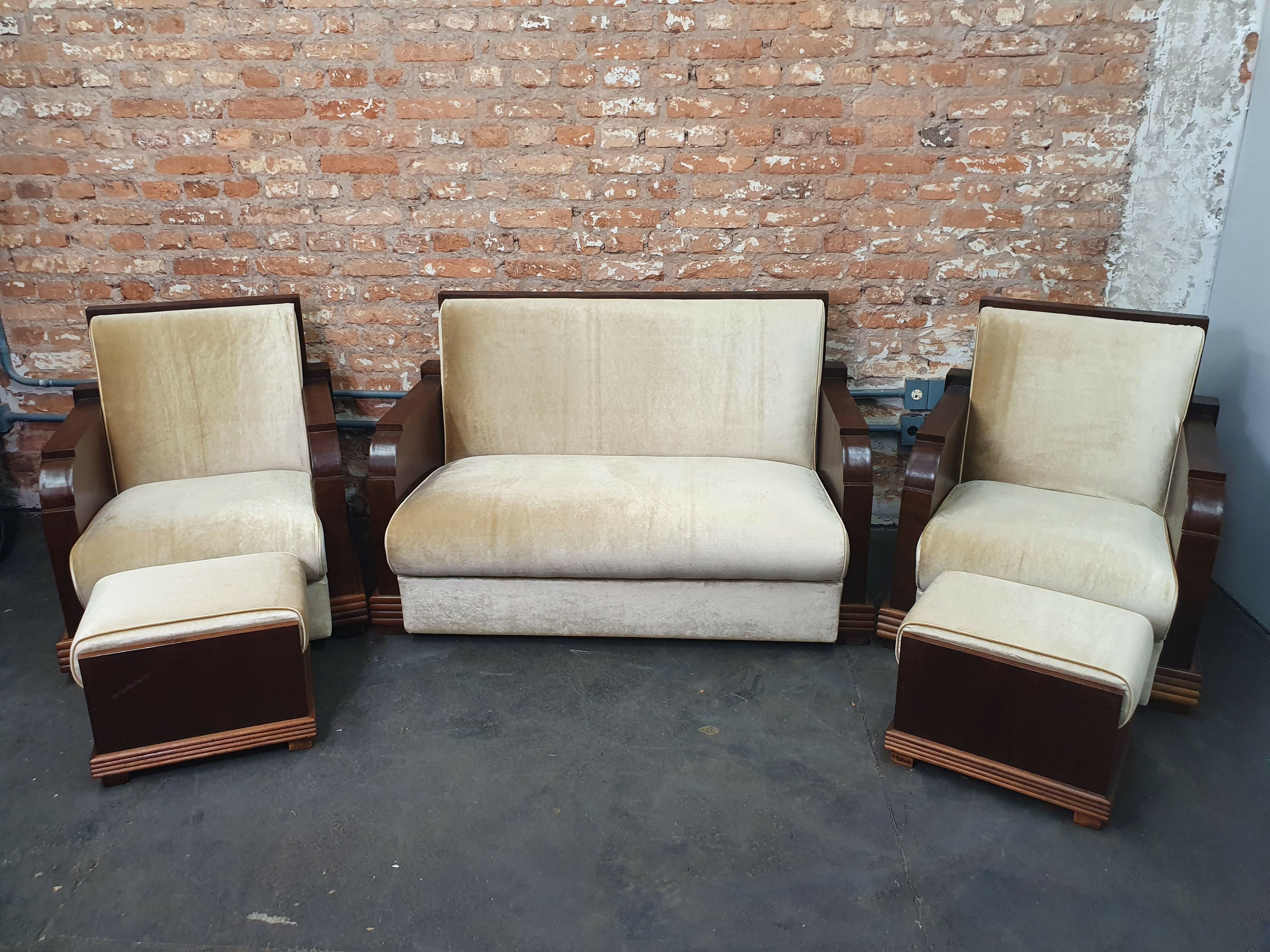 Par de poltronas Art déco anos 30