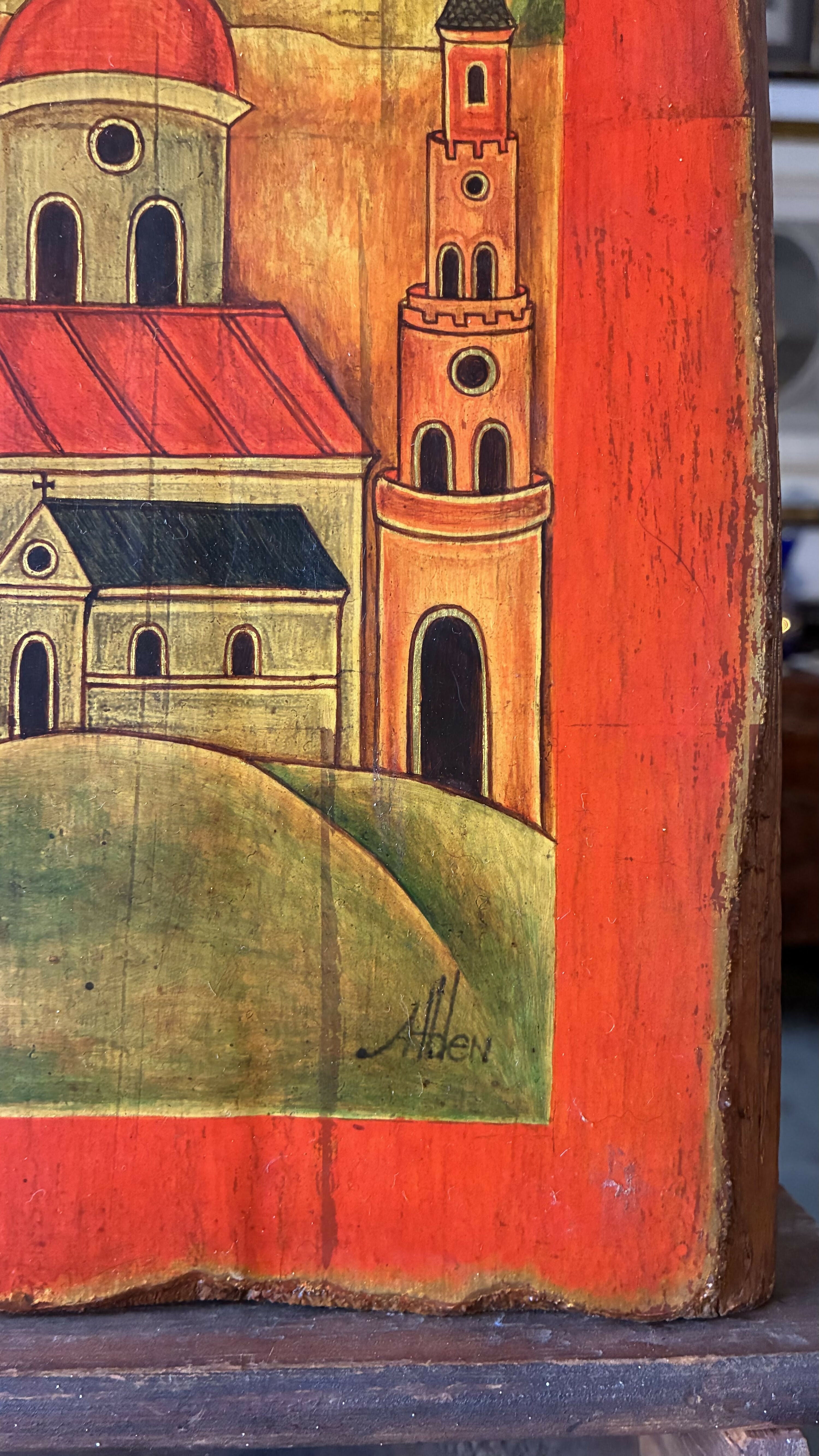 Imagem Sacra Bizantina Pintada em Madeira