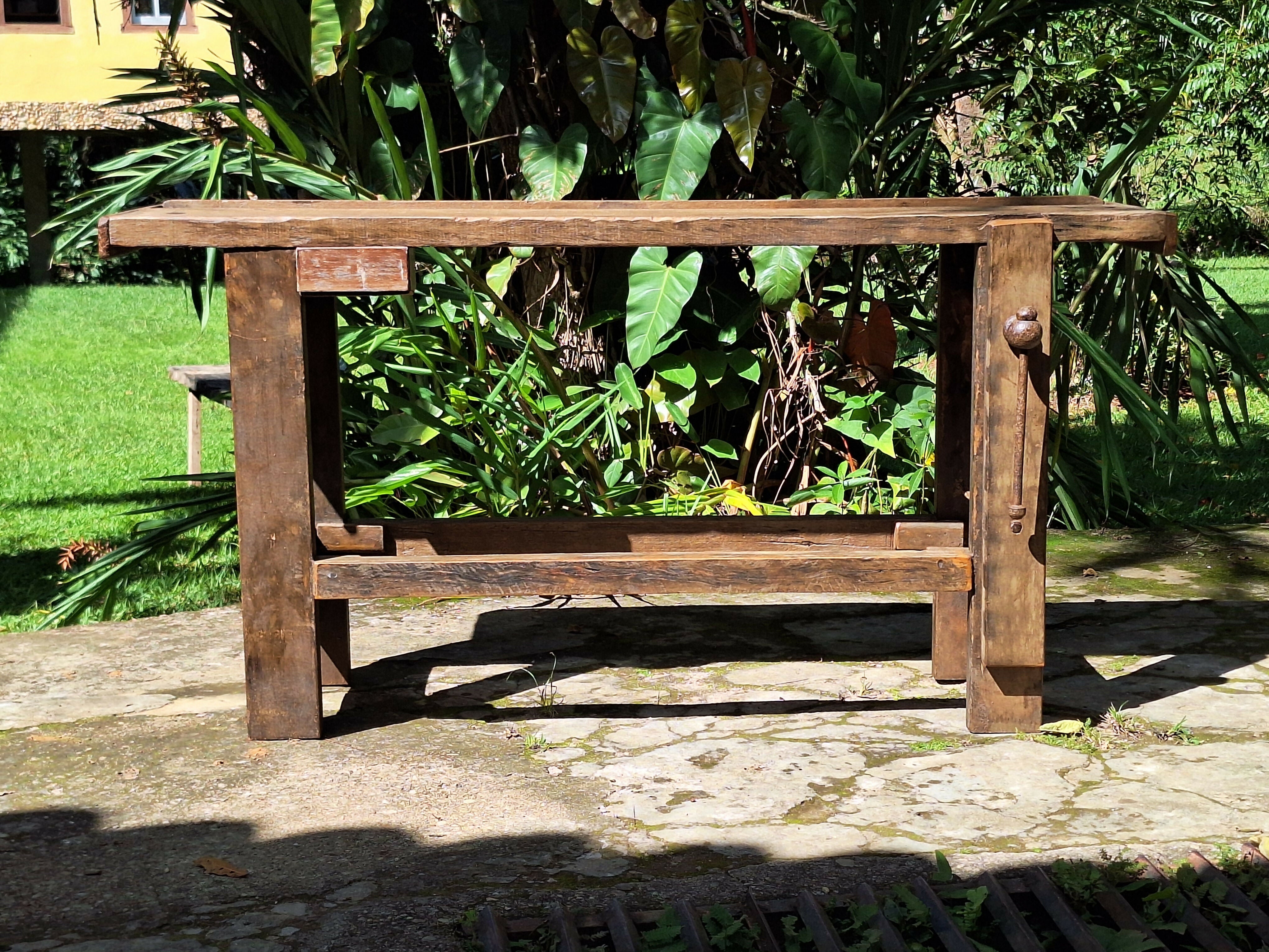 Bancada de Marcenaria Antiga Madeira Maciça Garimpo Mineiro
