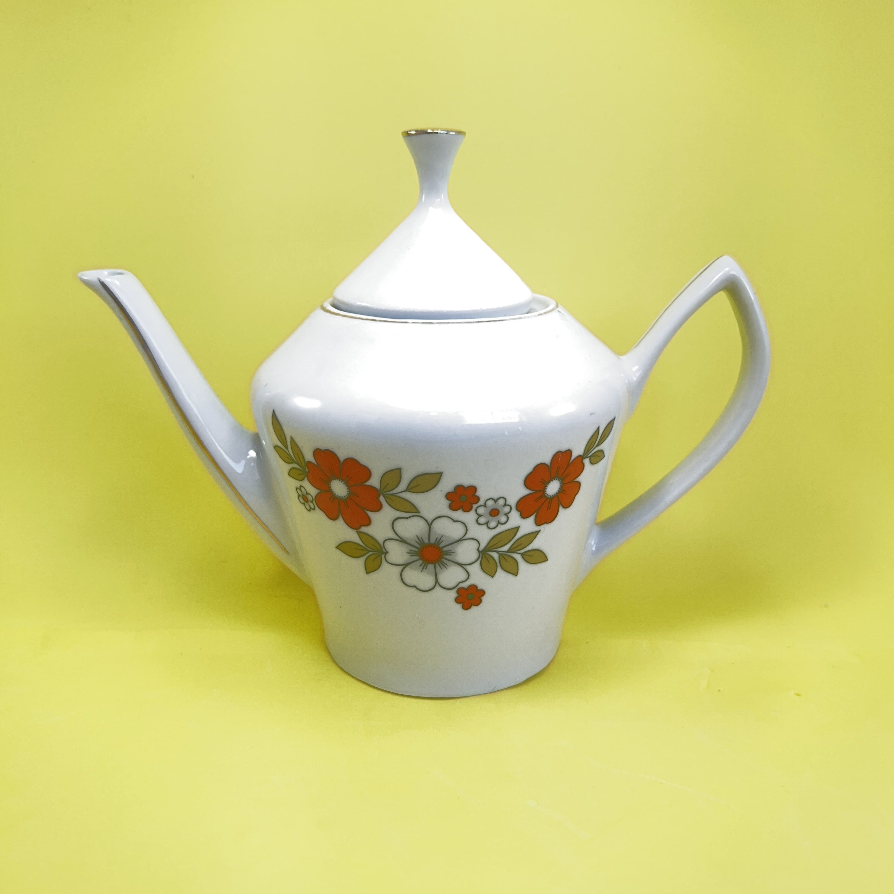 Porcelanas Pozzani Jogo de chá com estampa floral 
