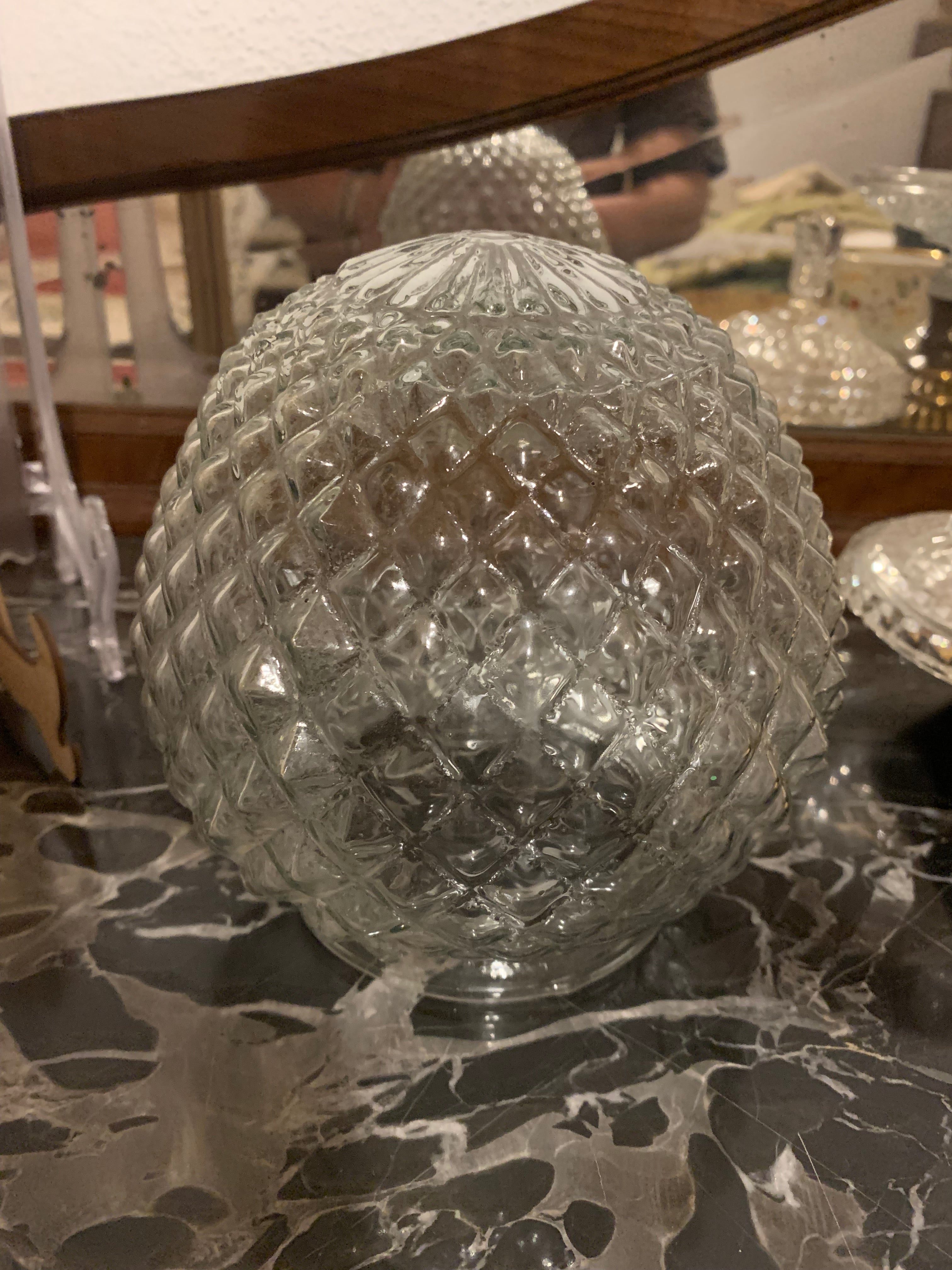 Globo antigo lustre plafon em vidro formato pinha