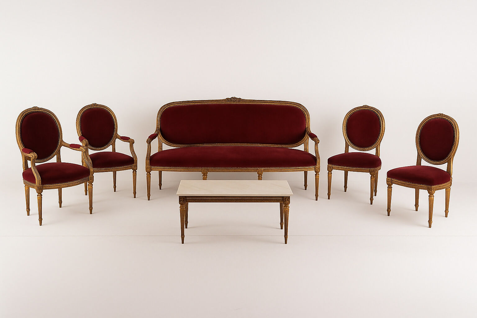 Conjunto Estofado Luís XV - Completo e em perfeito estado