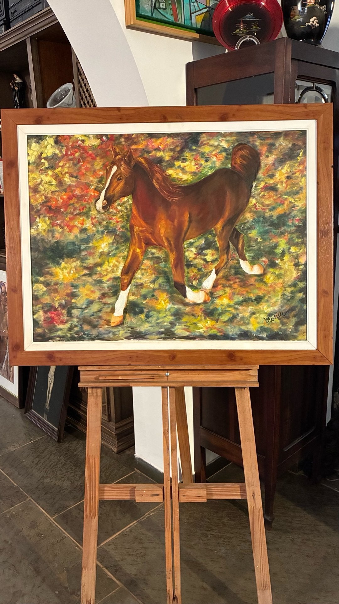 Quadro Pintura a Óleo - Potro em Paisagem