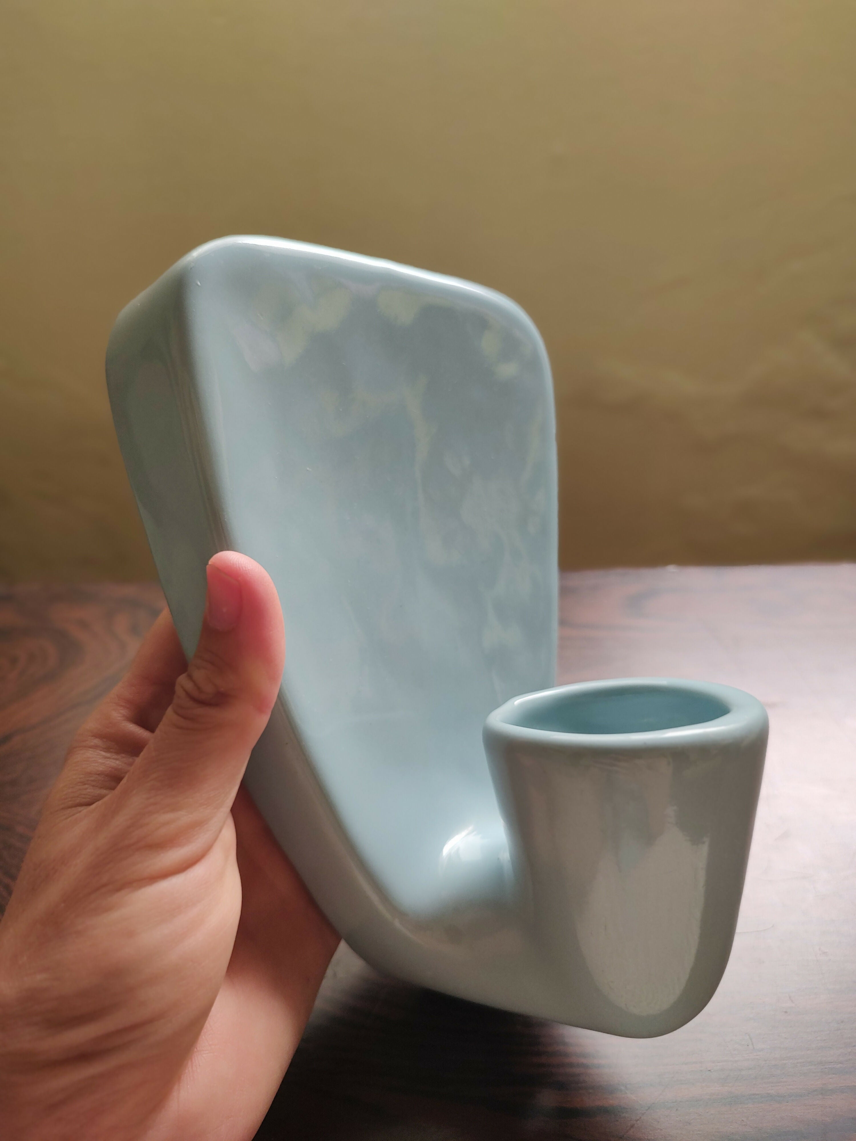 Par de Arandelas de parede anos 50 em porcelana azul bebê