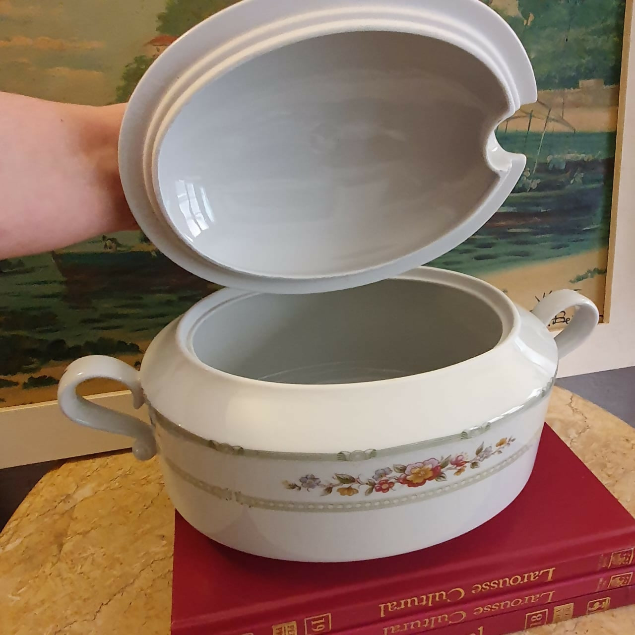 Conjunto para sopa com 7 peças em porcelana argentina vintage Verbano. Impecável!