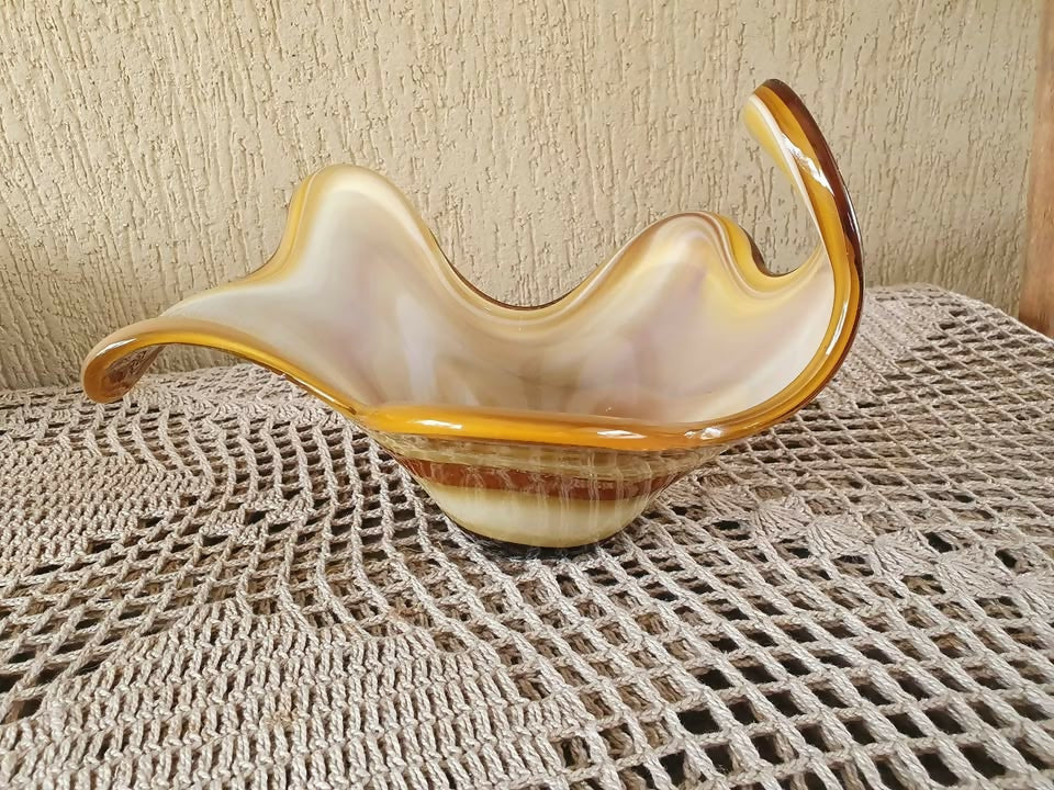 CENTRO DE MESA EM MURANO ÂMBAR