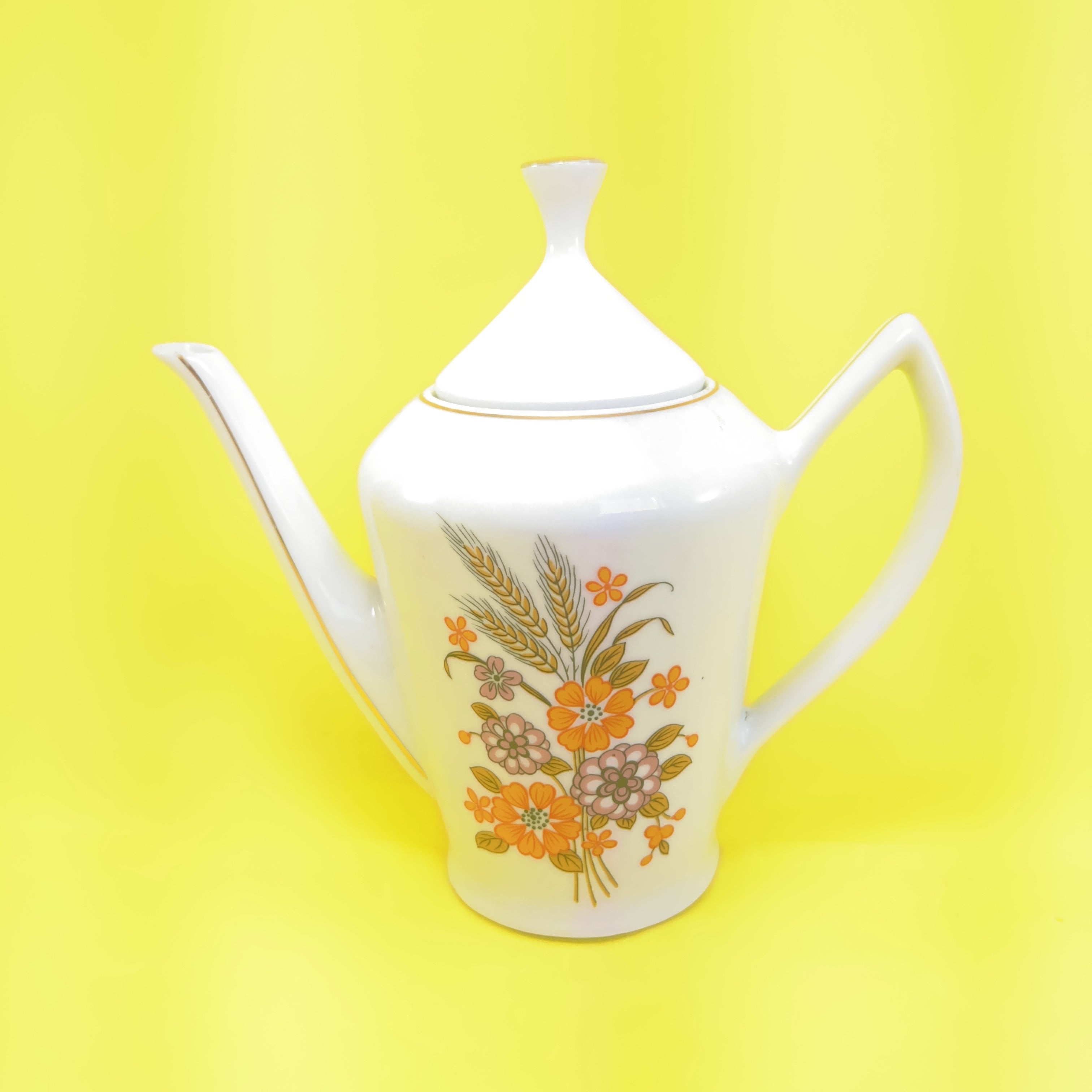 Porcelanas Pozzani Jogo de chá com desenhos florais 