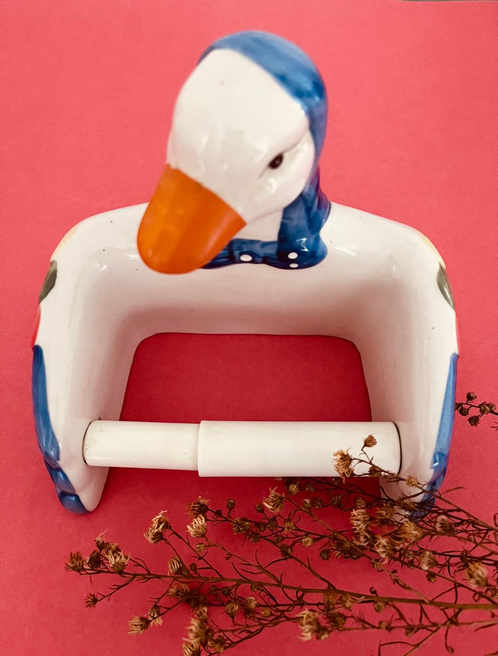 Porta-Papel Higiênico Retrô em Formato de Pato - Origem Francesa