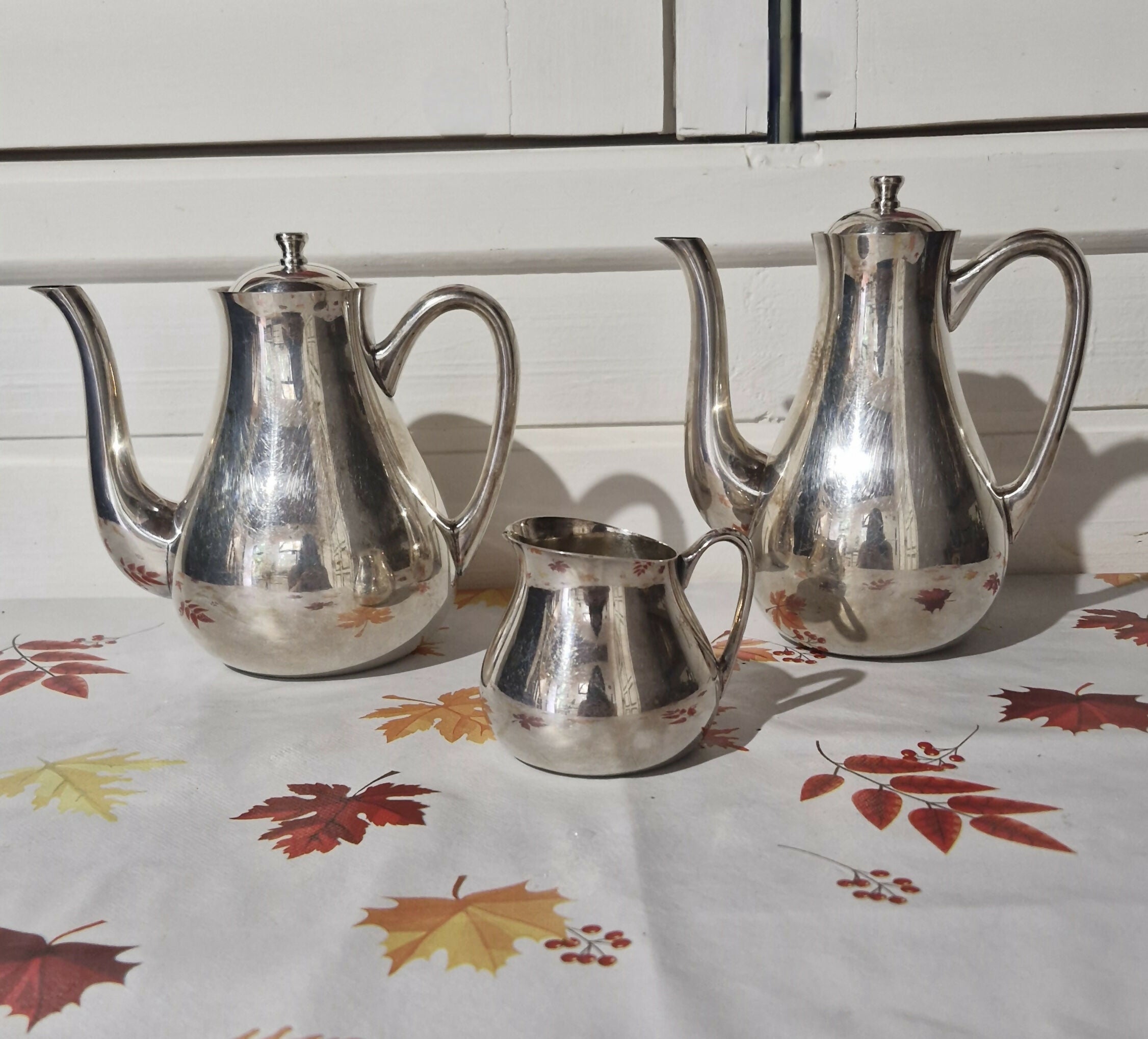 Lindo conjunto de chá e café marca Wolff de metal espessurado à prata