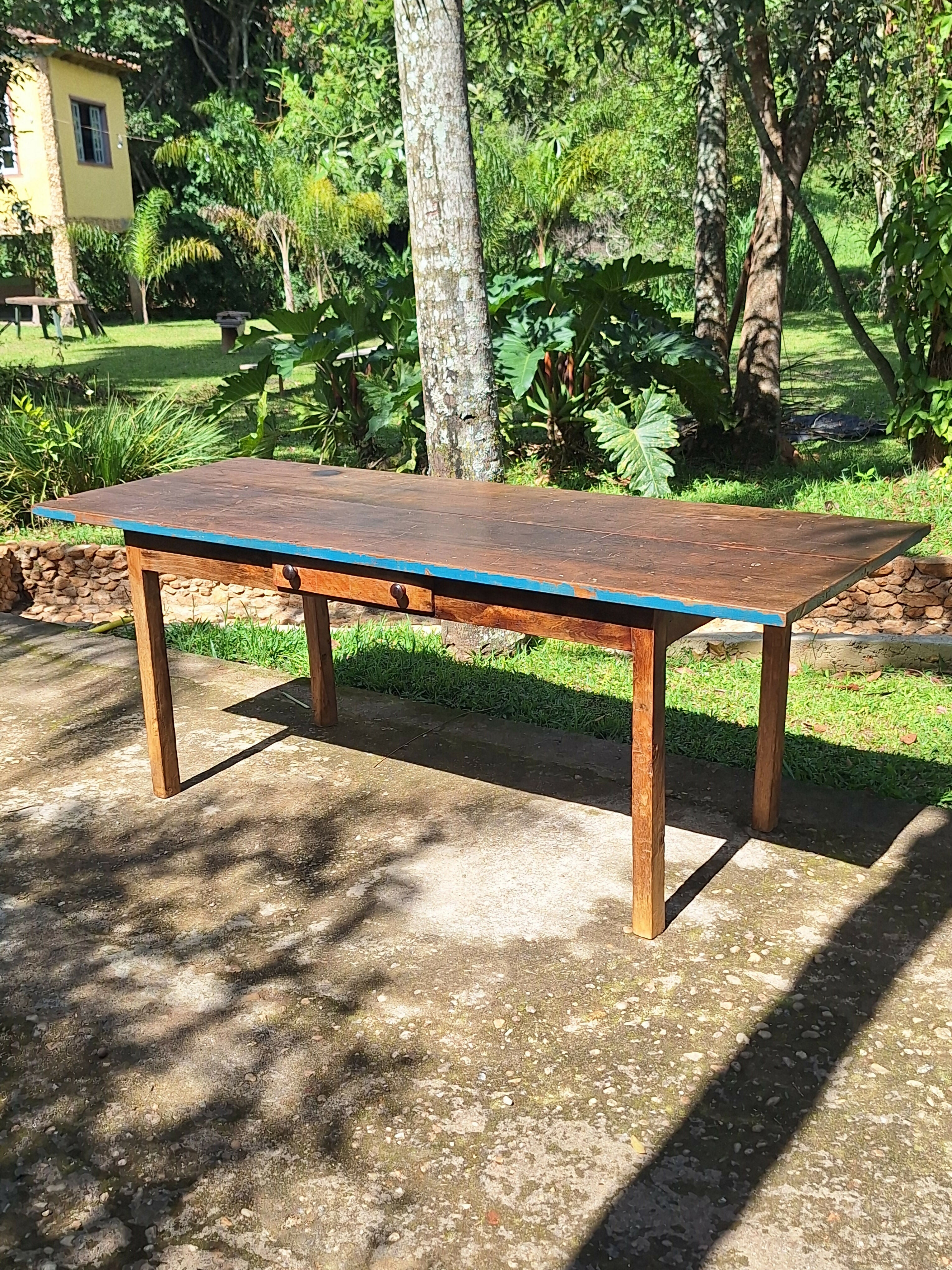 Mesa de Jantar Atntiga Madeira Maciça Garimpo Mineiro