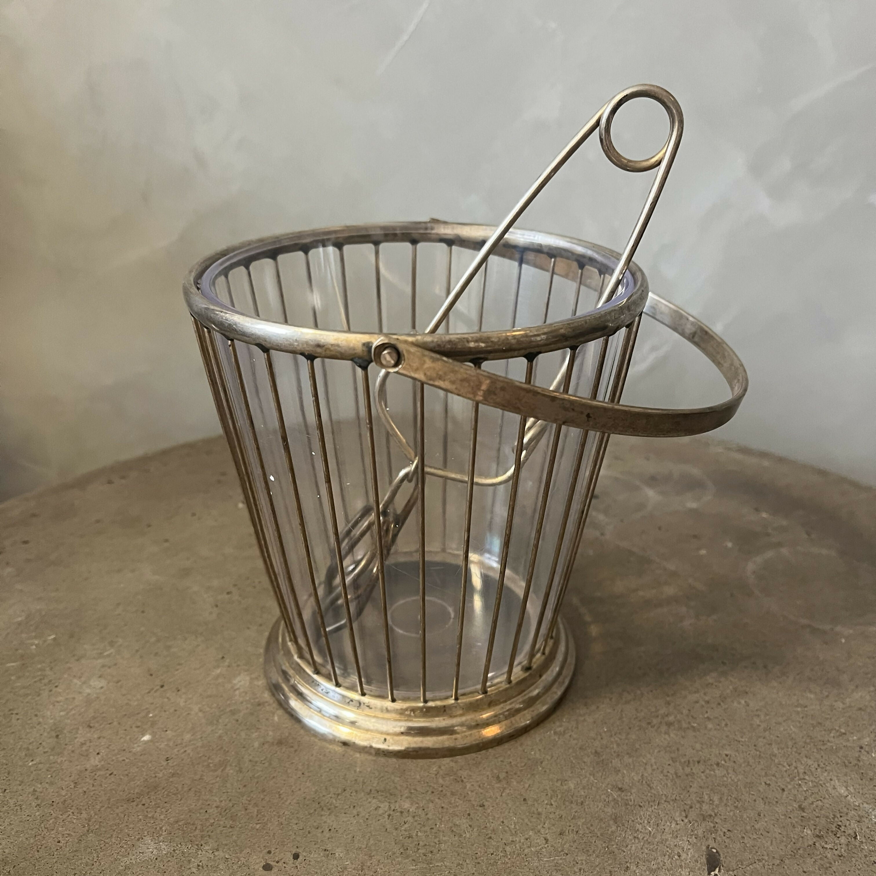 Balde de gelo vintage com pegador