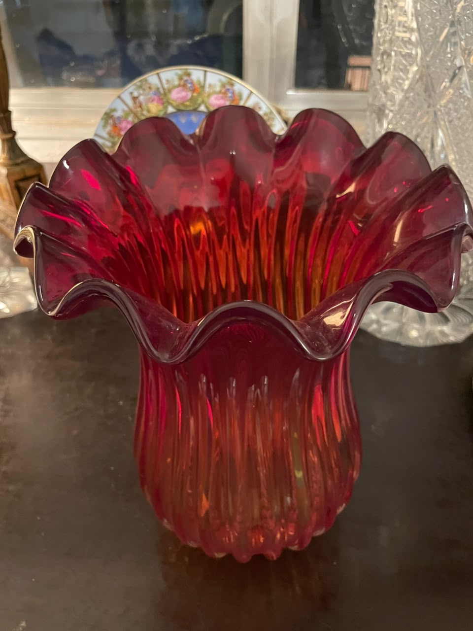 Enorme vaso de murano vermelho 