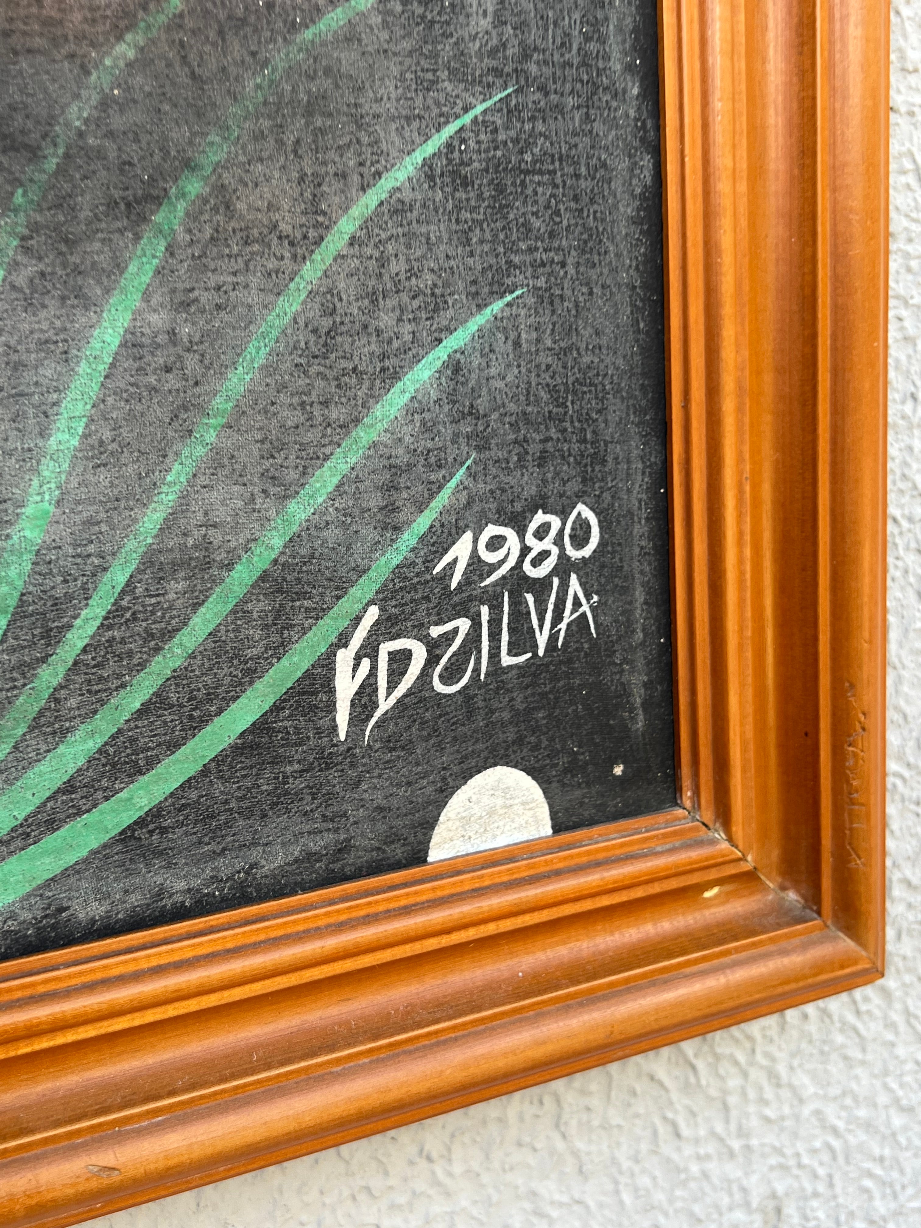 Maravilhoso quadro do Chico da Silva 0.64 x 0.44