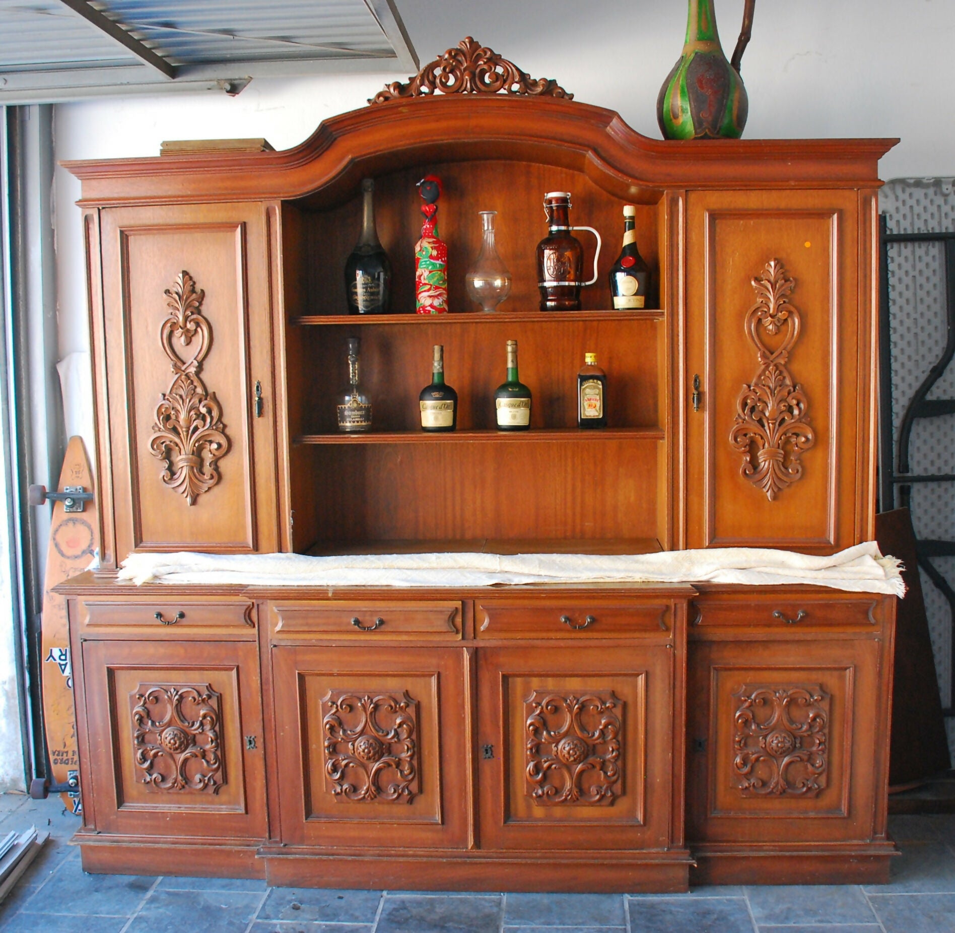 estante , anos 80 , madeira e laminado imbuia