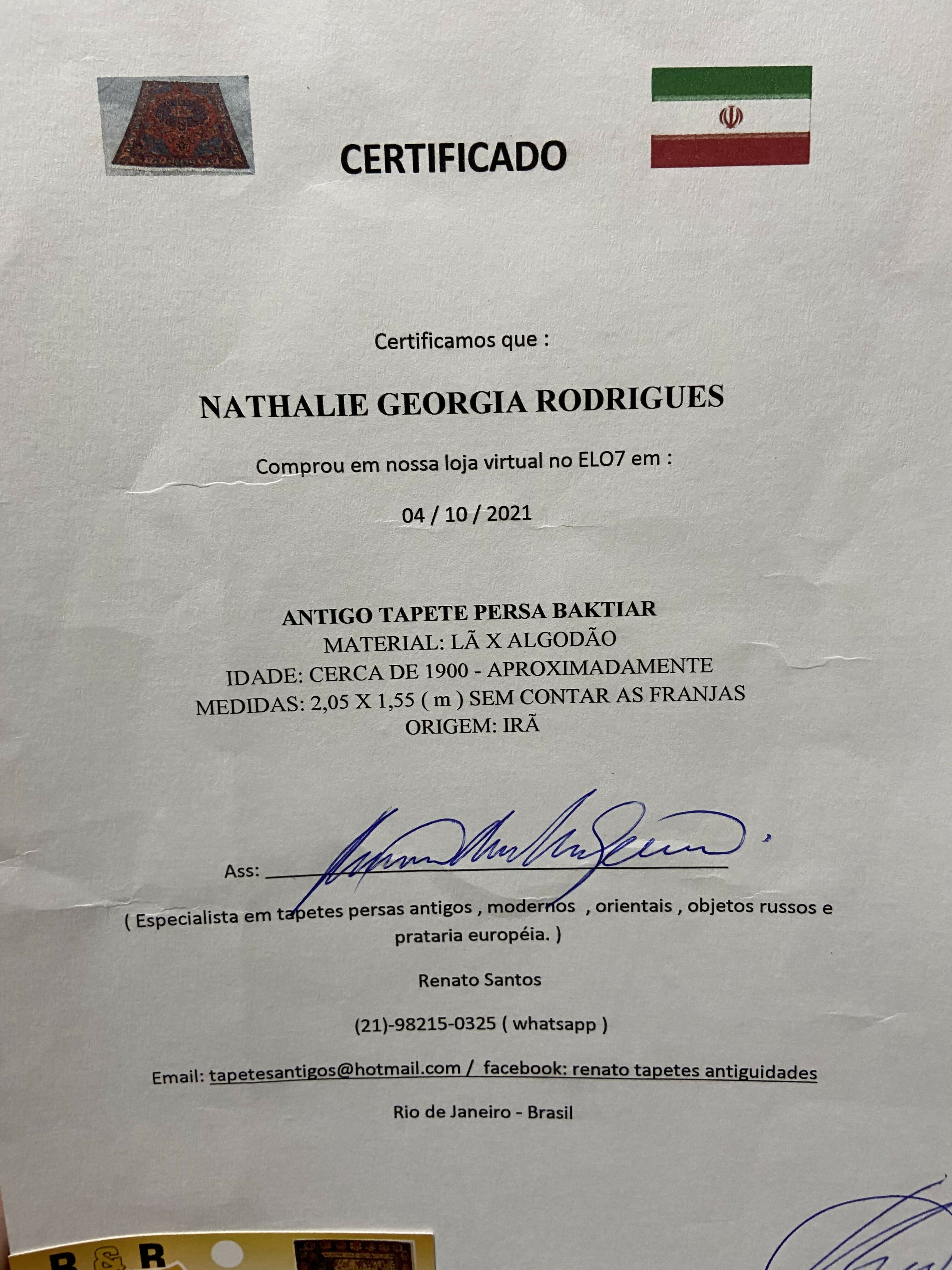 Tapete Persa Bakhtiar - item de colecionador