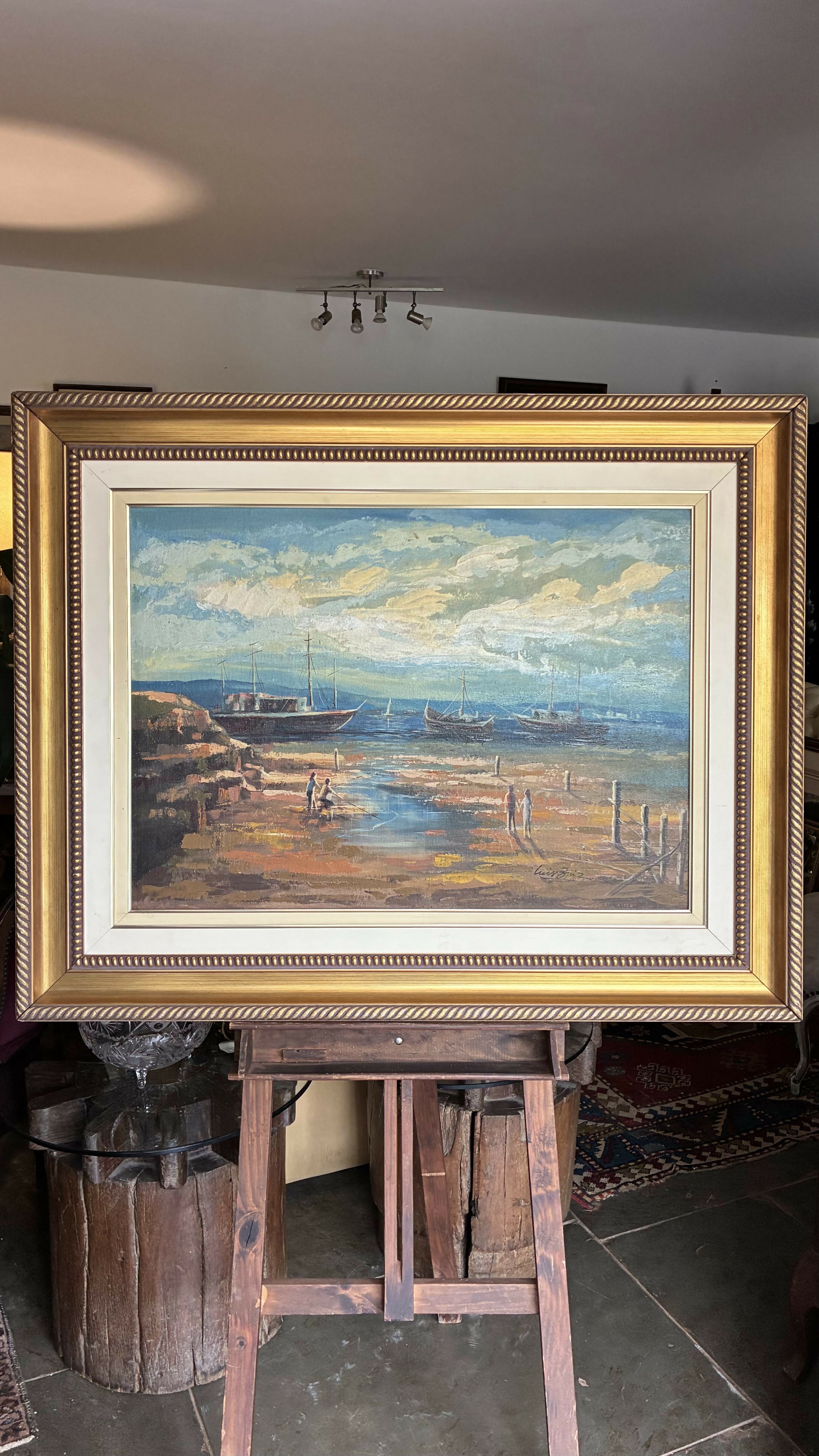 Quadro Óleo sobre Tela - Paisagem Marinha