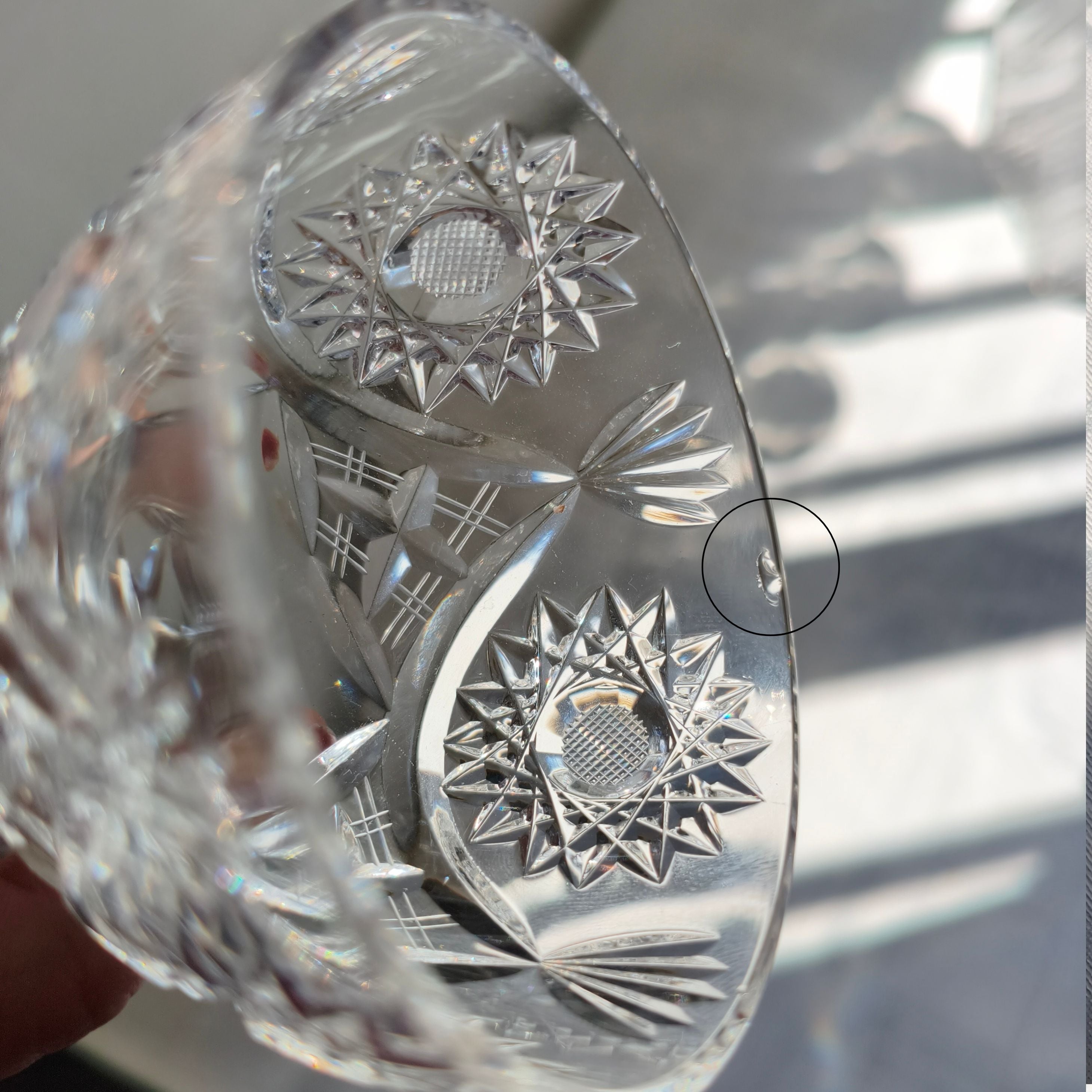 Conjunto licoreira e copos em cristal lapidado