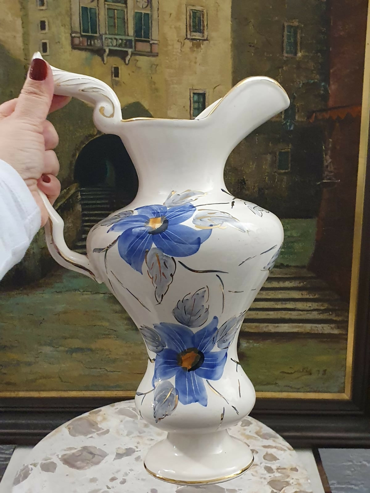 Maravilhosa e grande jarra decorativa em cerâmica vintage, anos 50, Inca. Linda e em excelente estado!