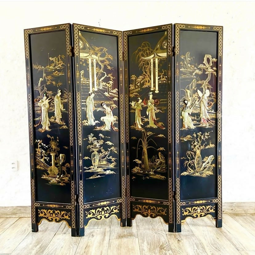 Biombo oriental em Chinoiserie