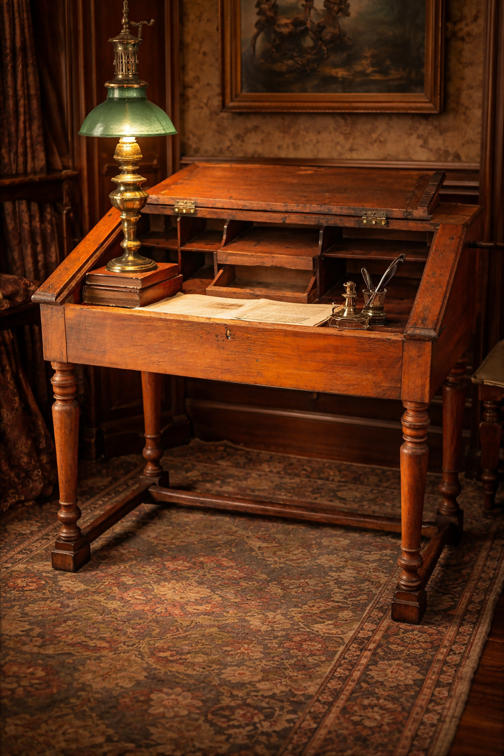 Escrivaninha com tampo basculante Brasil séc. XIX / XX