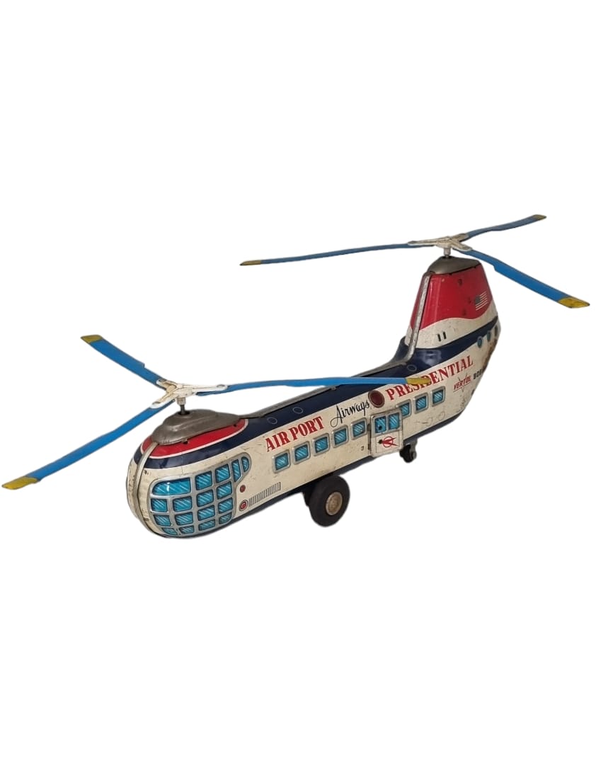 Antigo brinquedo de lata ´´Helicóptero boeing vertol ``.