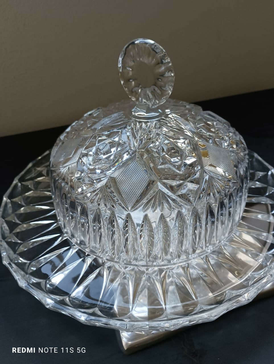 Queijeira antiga de cristal