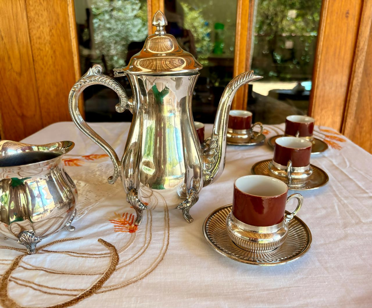 Jogo de café espanhol banhado a prata