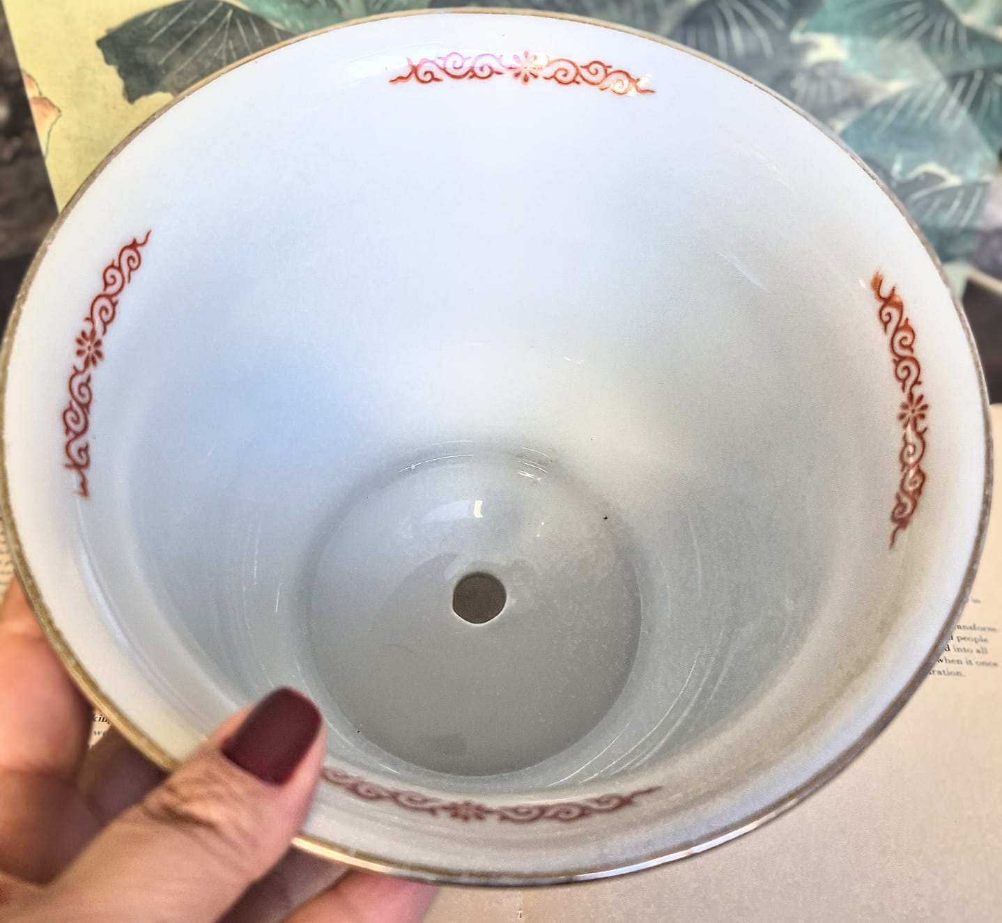 Cachepot estilo aquário em porcelana vintage chinesa Família Rosa - Rose Medallion. 