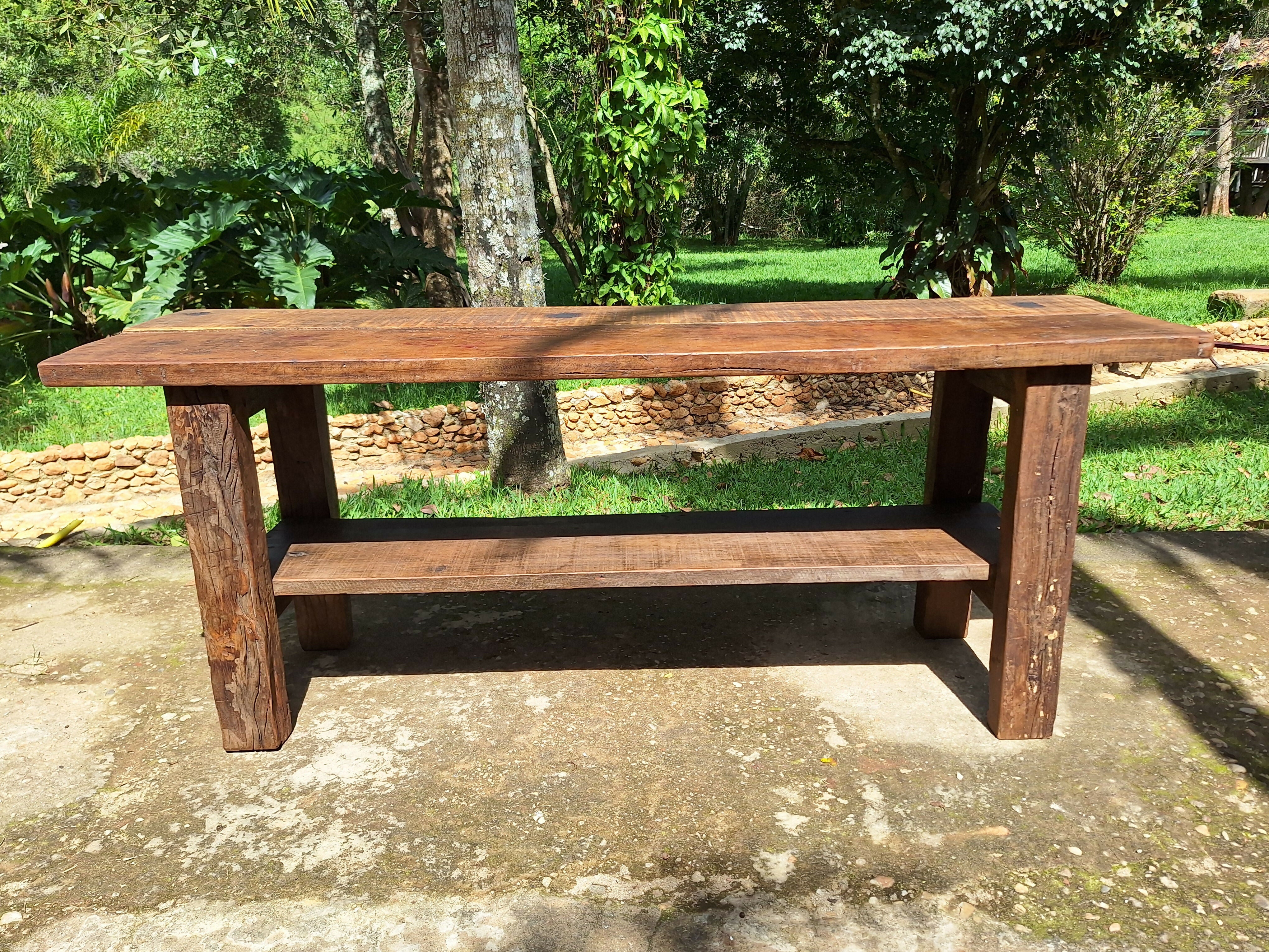 Bancada de Trabalhos Manuais Antiga Madeira Maciça Garimpo Mineiro