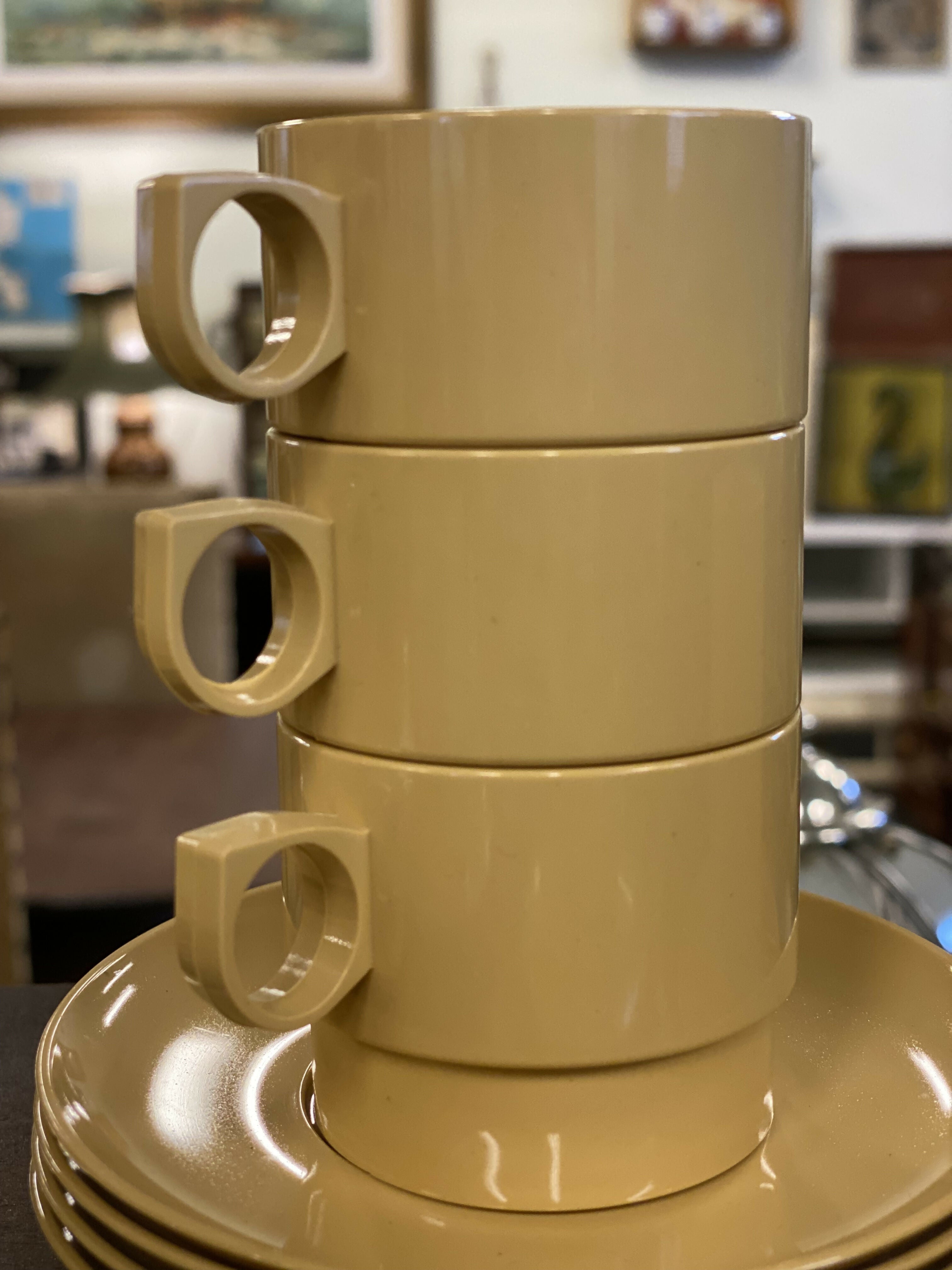 Conjunto de xícaras de Café PLASTKUNG anos 90