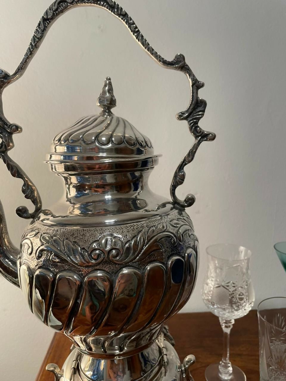 Grande samovar em 3 peças espessurado a prata
