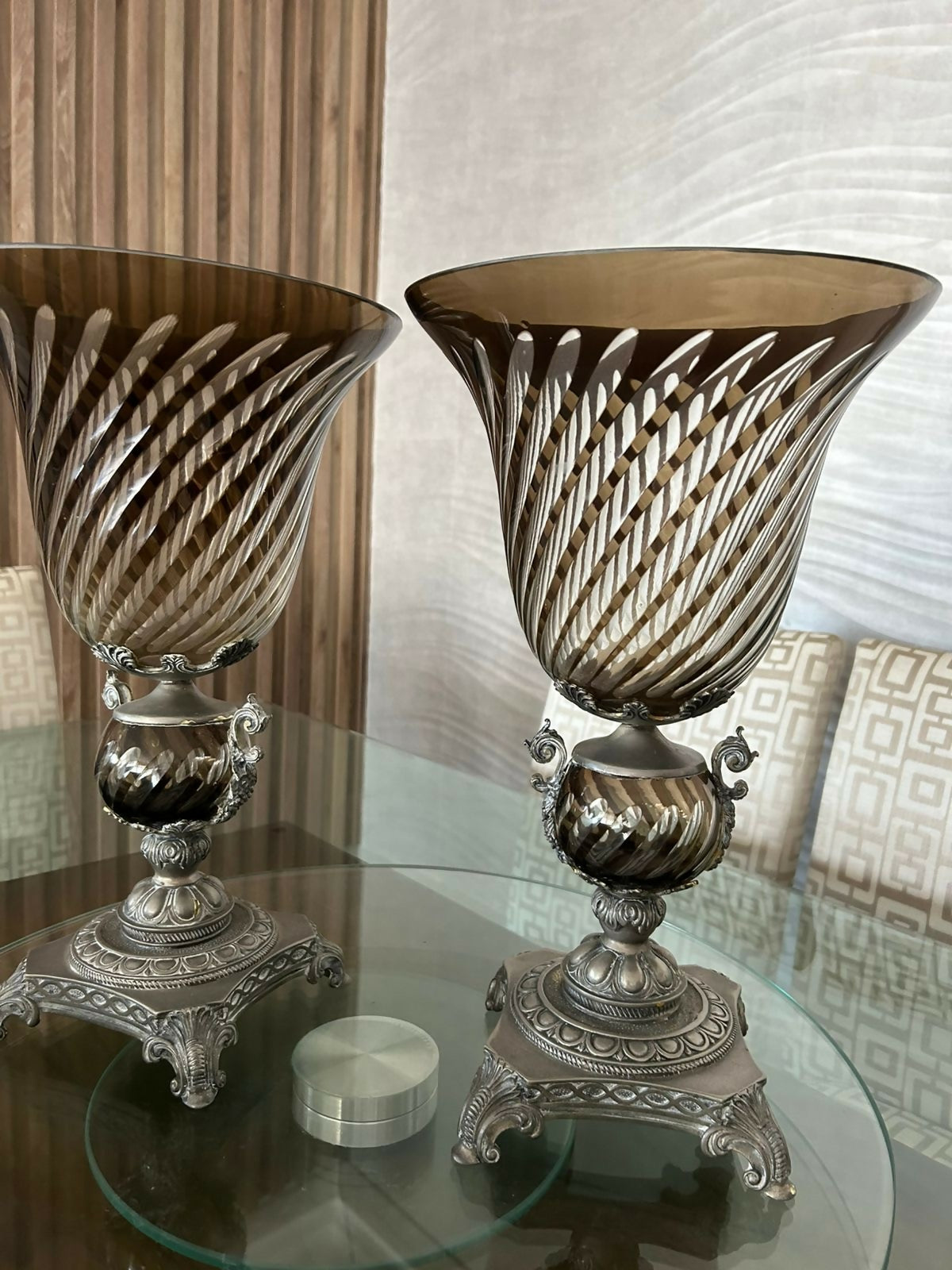 Par de Vasos de Cristal