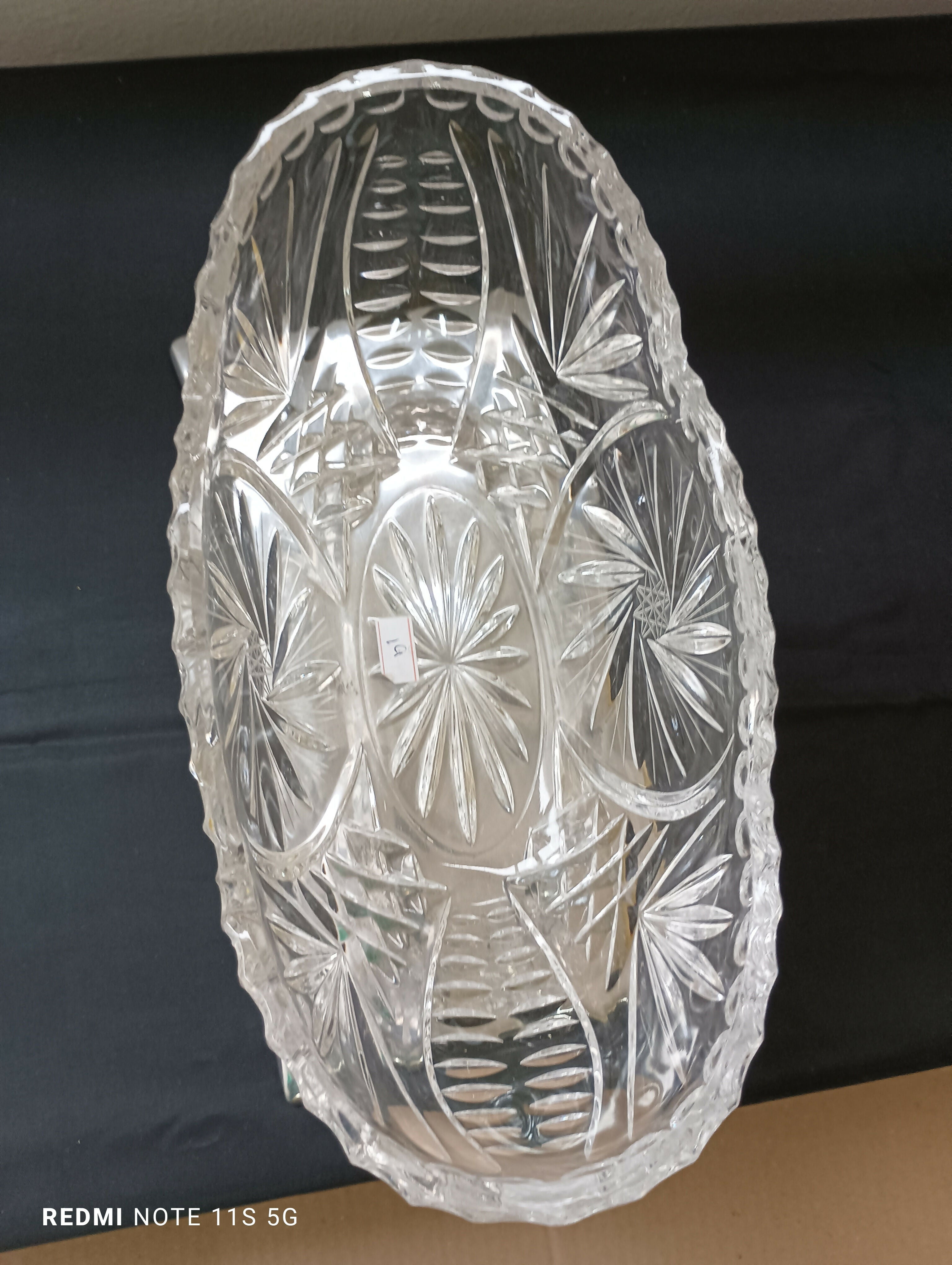 Centro de mesa de cristal lapidado