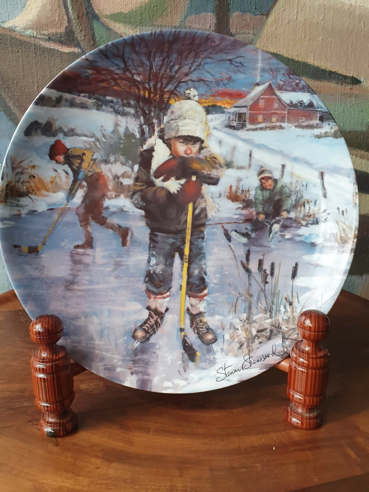 Prato decorativo em porcelana canadense Dominion "Dreams of Glory", 1986. Incrivel!