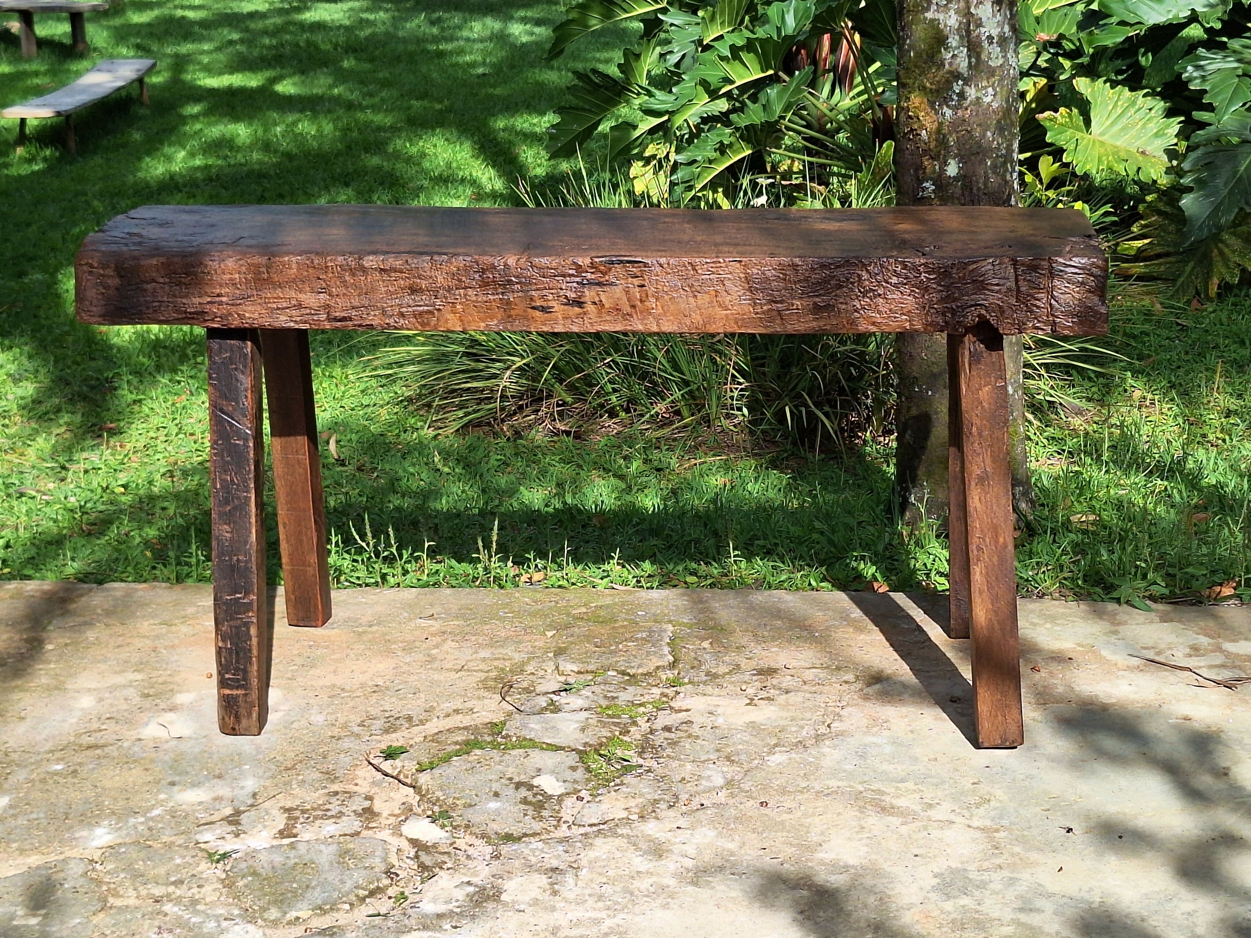 Bancada de Trabalho Antiga Prancha de Madeira Maciça Garimpo Mineiro