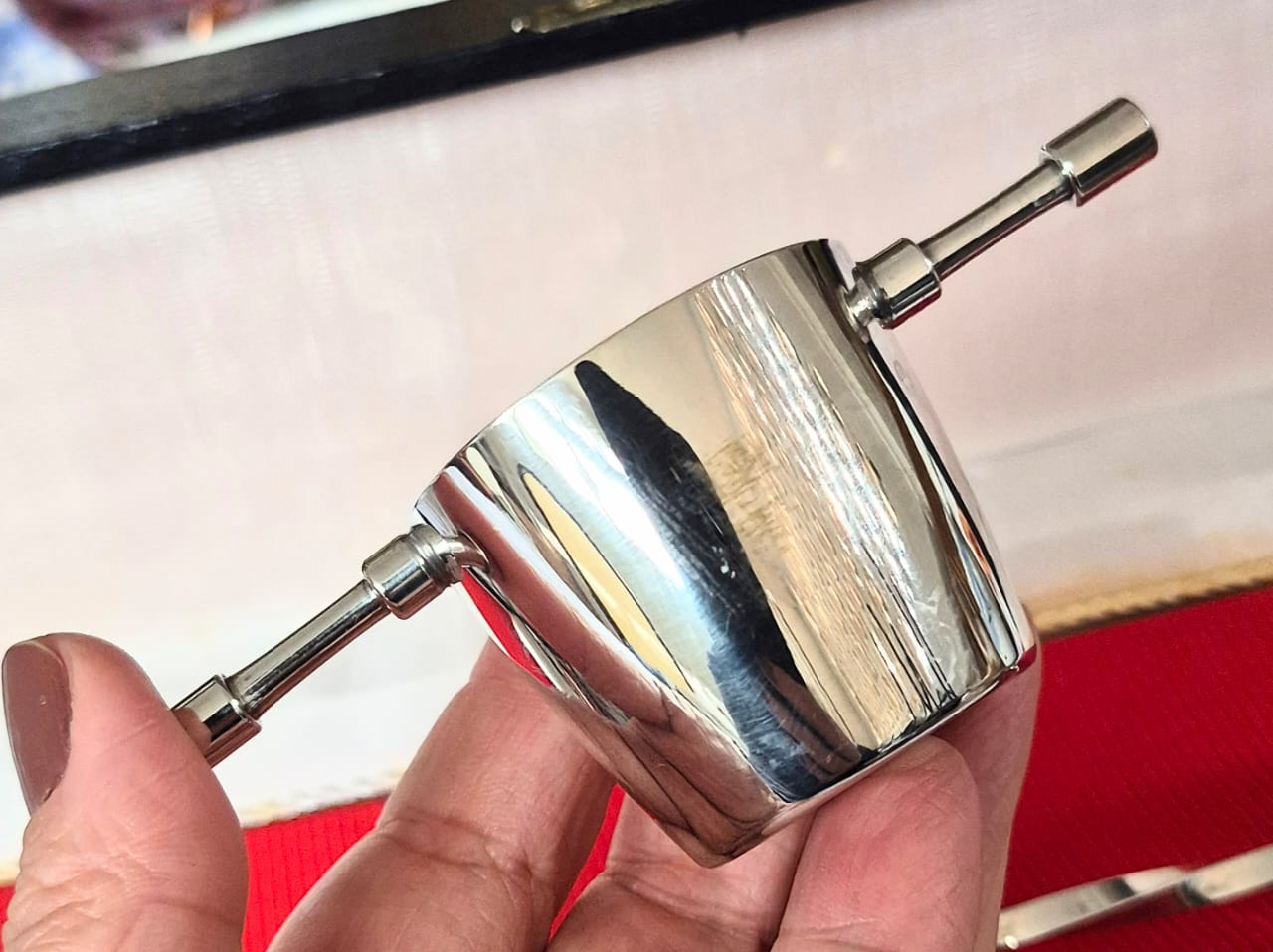 Conjunto de bar vintage Bellini na caixa. Anos 60/70. Metal espessurado à prata. Otimo banho.