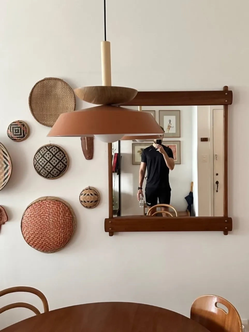 Conjunto de seis cestos artesanais indígenas