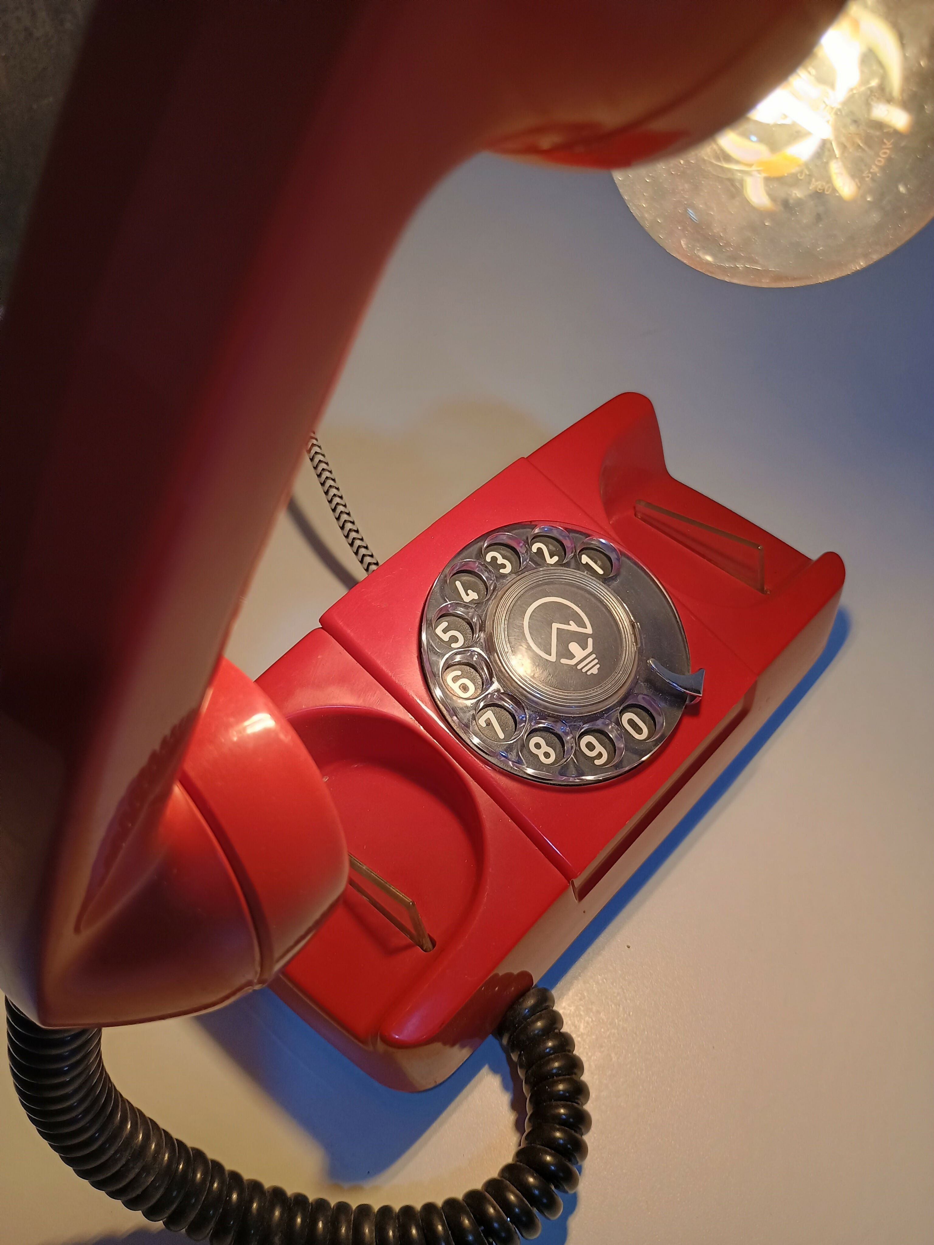 Luminária Telefone Tijolinho Vermelho